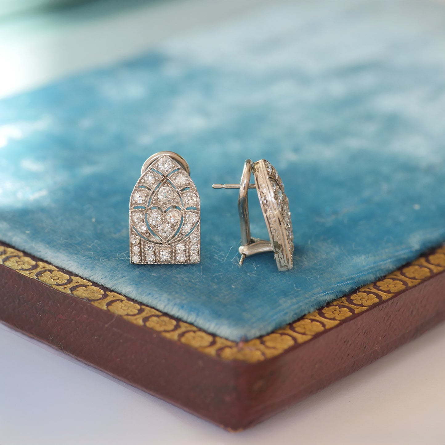 Antique Cathedral Diamond Earrings