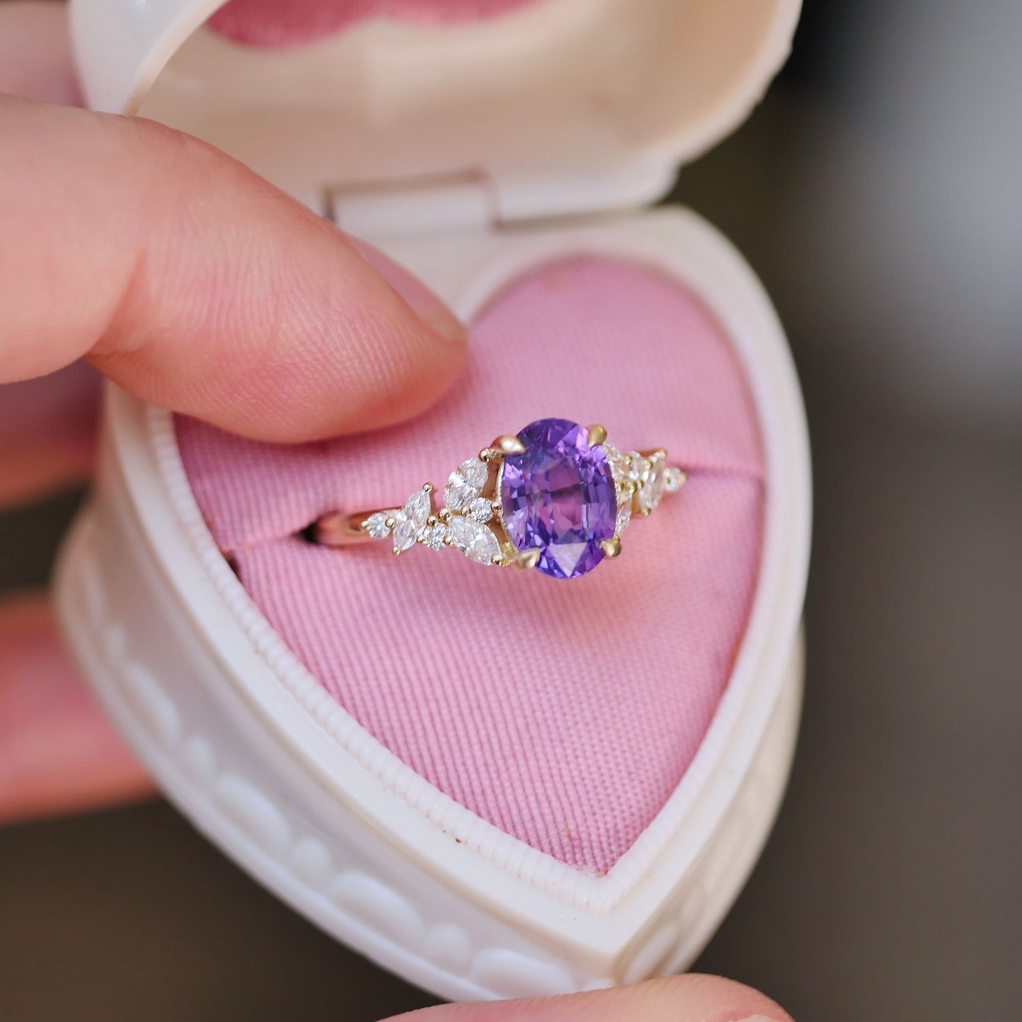 Purple Oval Sapphire Garden Party Ring