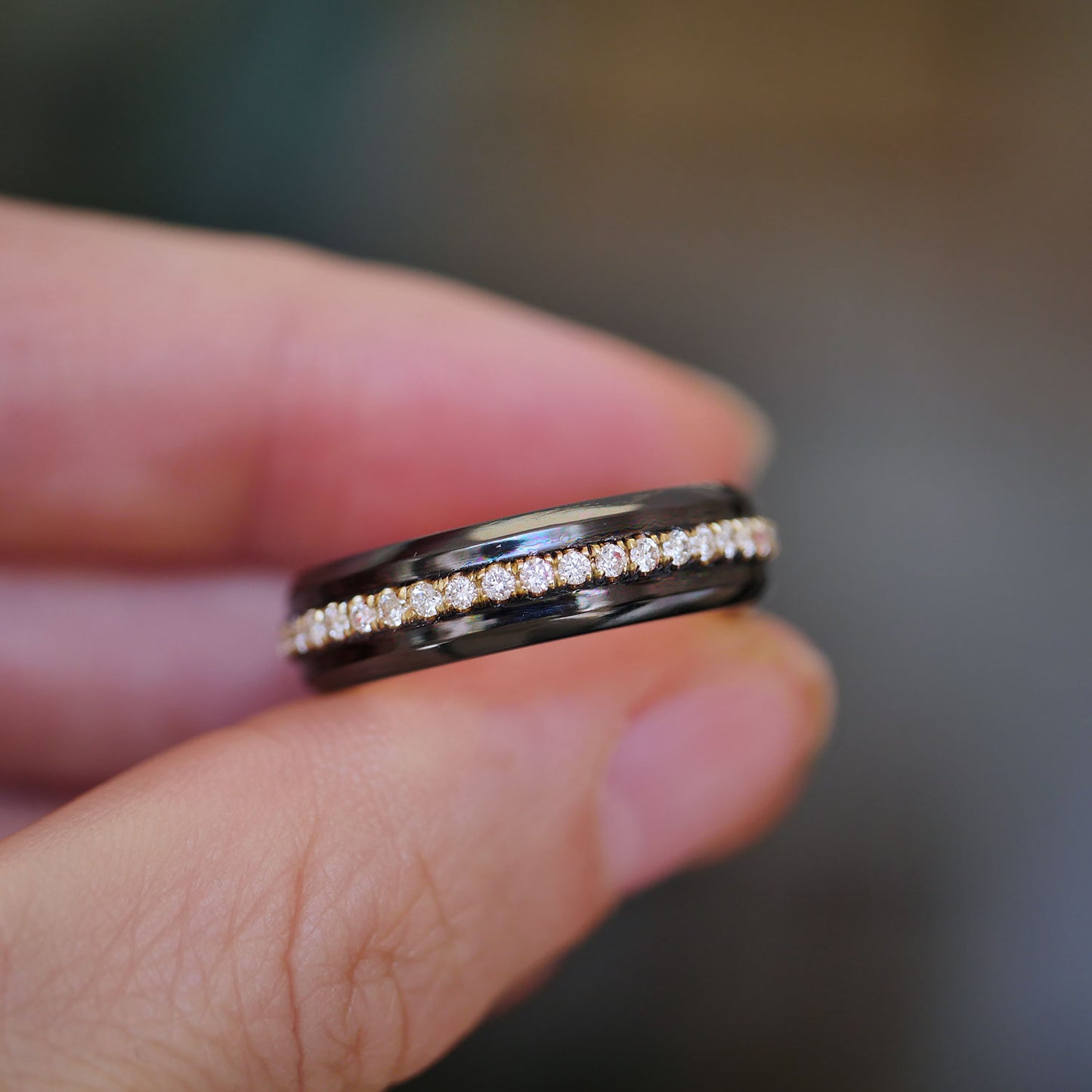 Custom Black Rhodium & Diamond Band