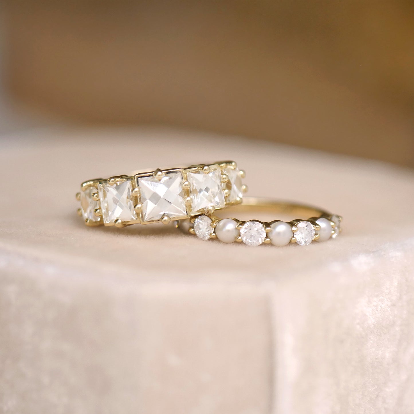 Jumbo French Cut Diamond Line Ring