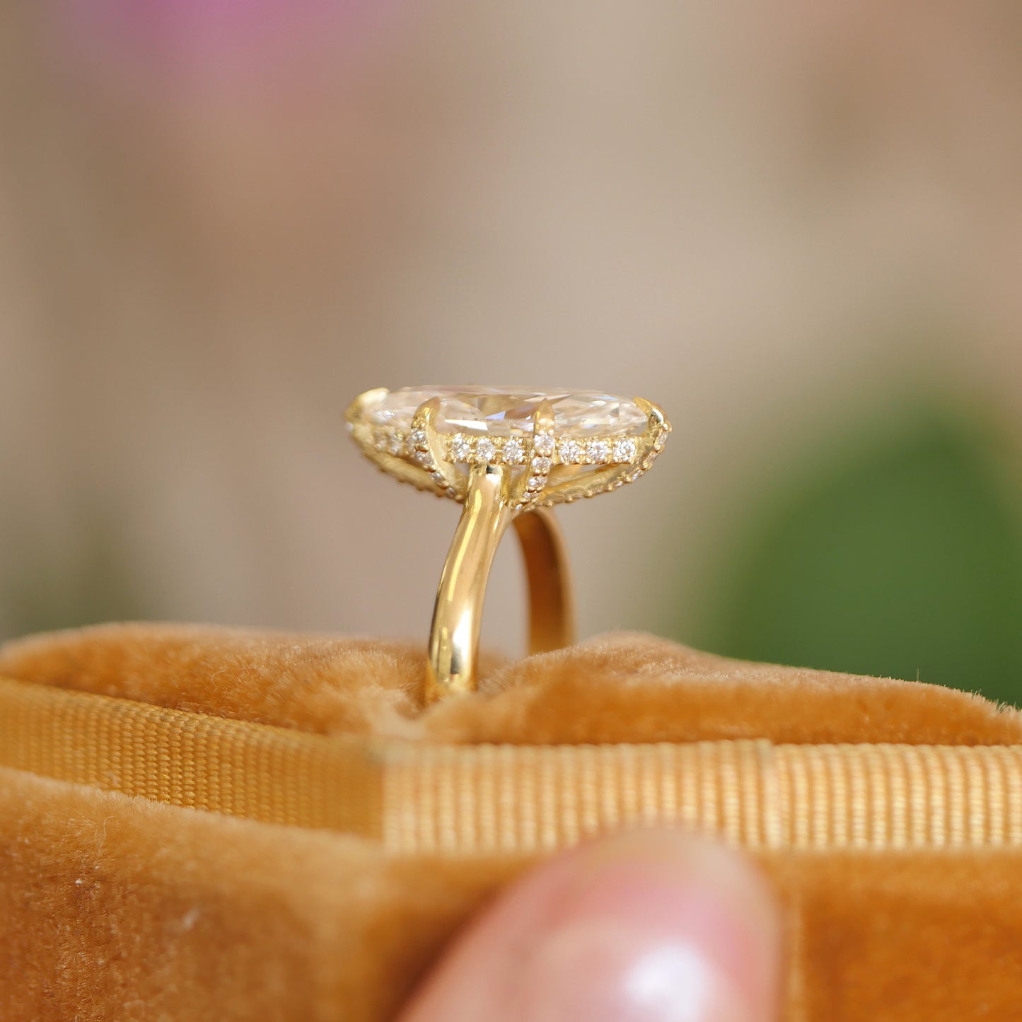 Custom Marquise Solitaire Diamond Ring