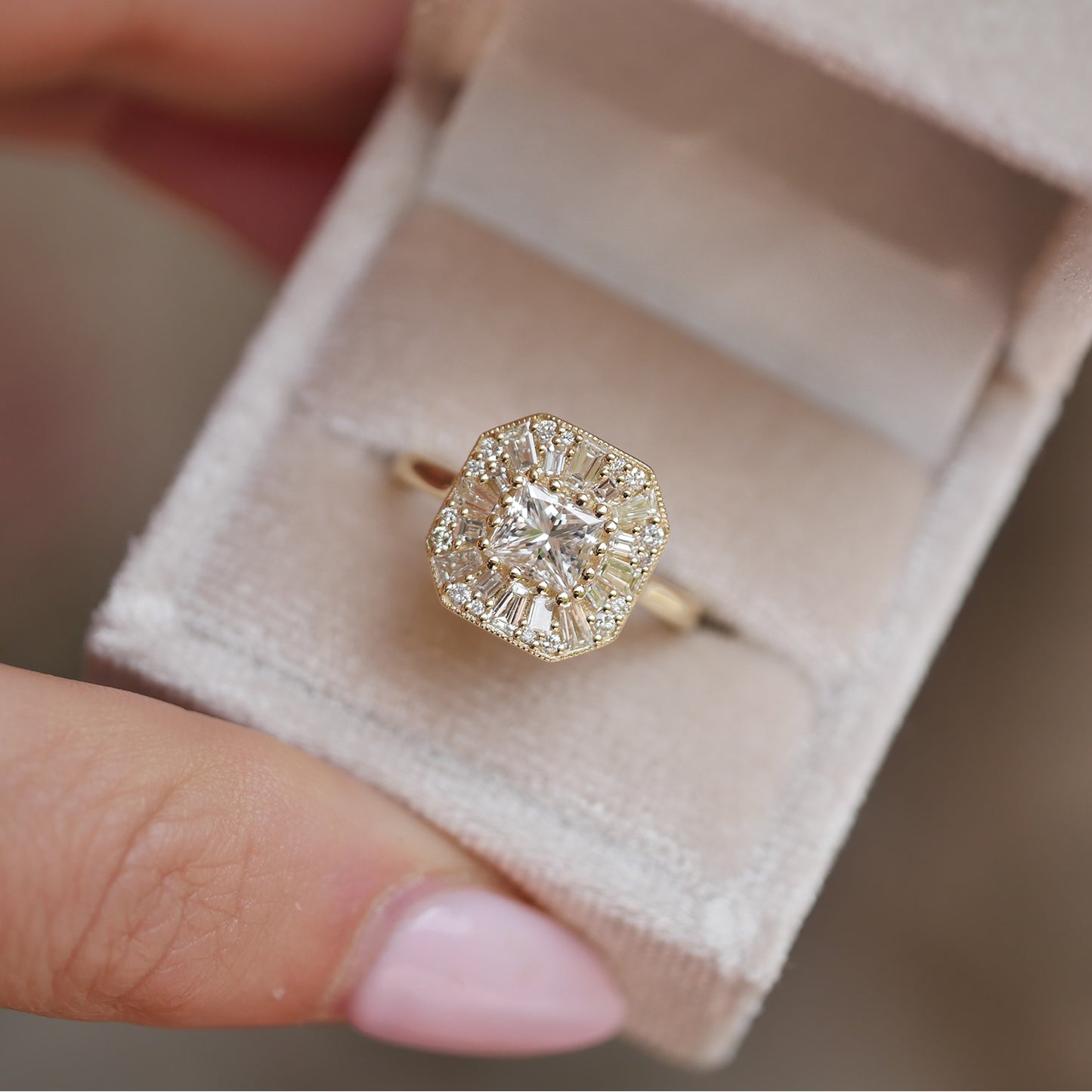 Custom Princess Cut Ballerina Mosaic Diamond Ring