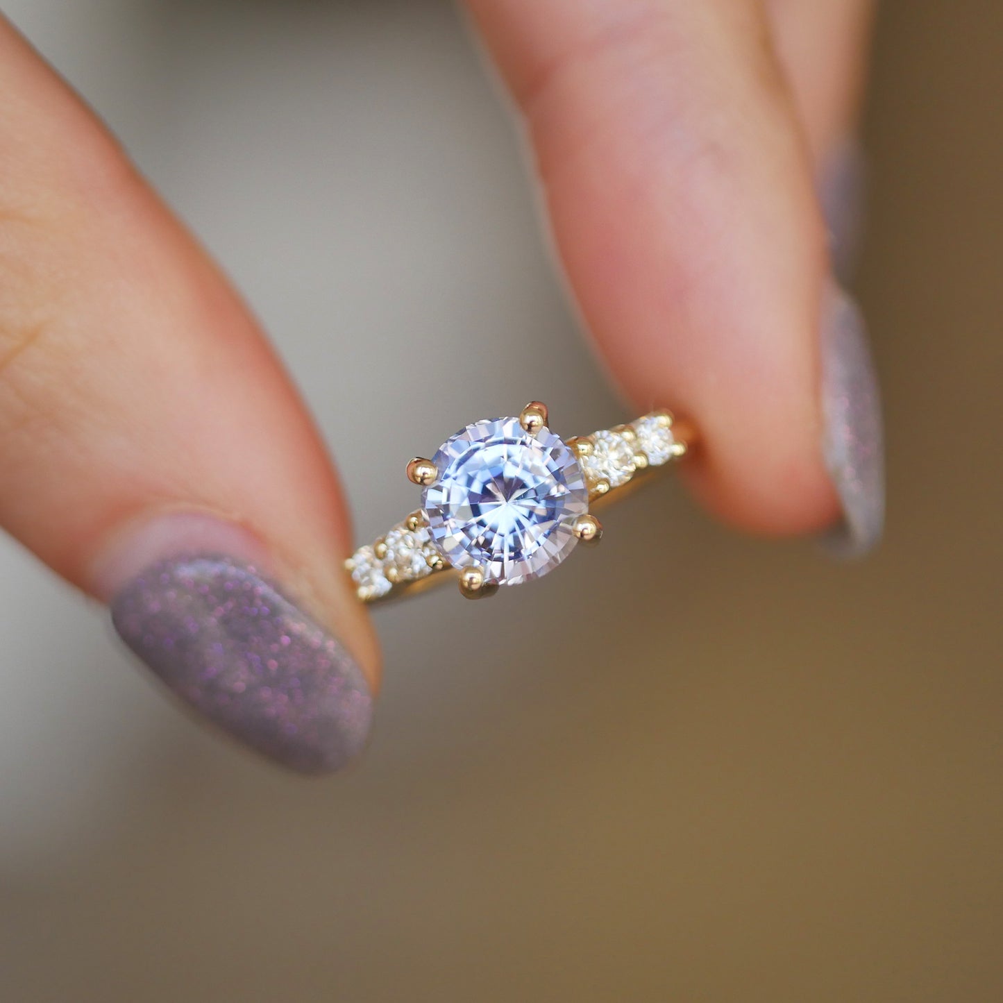 Custom Blue Sapphire and Diamond Ring