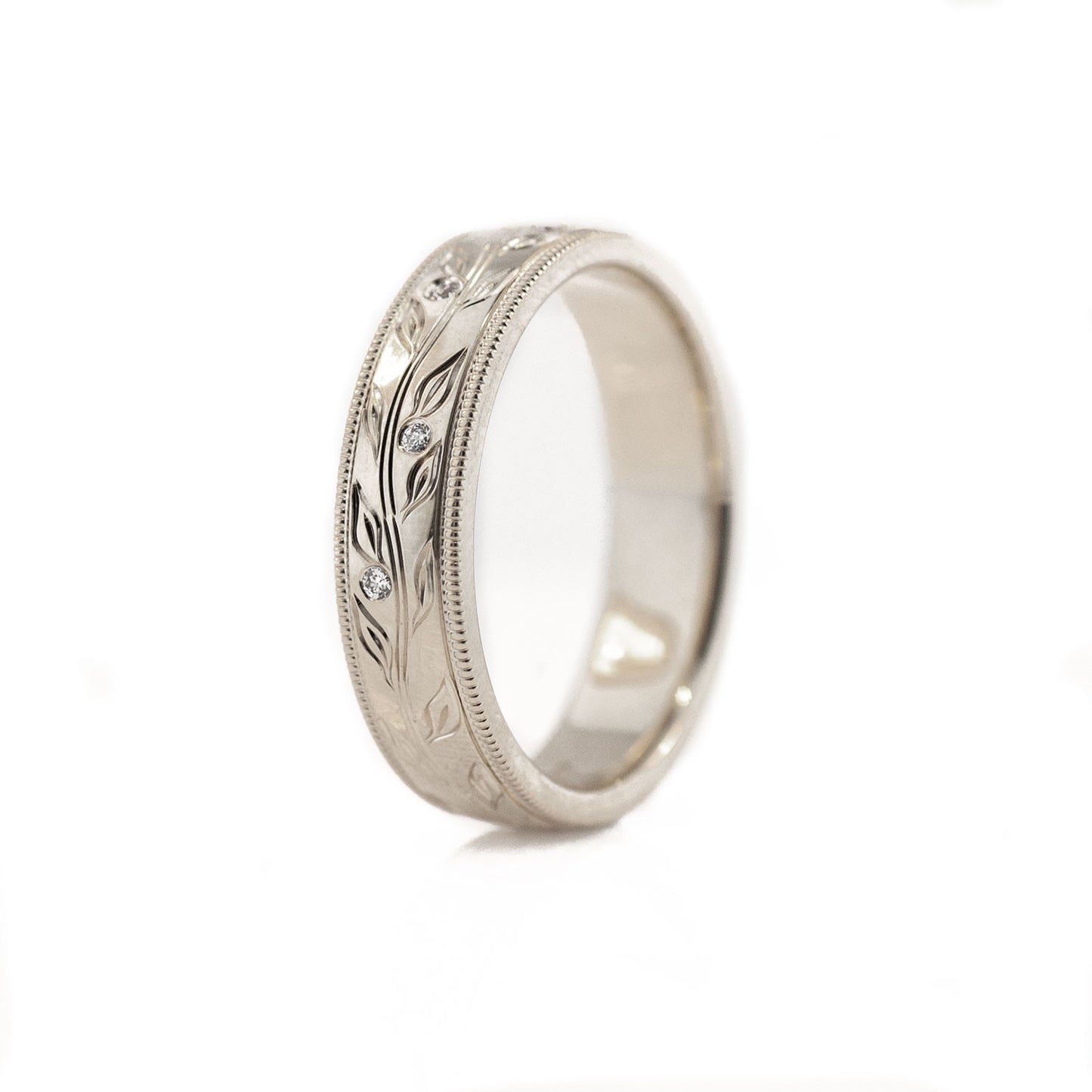 4.5mm Men's Olive Branch Wedding Ring (size 9.5)