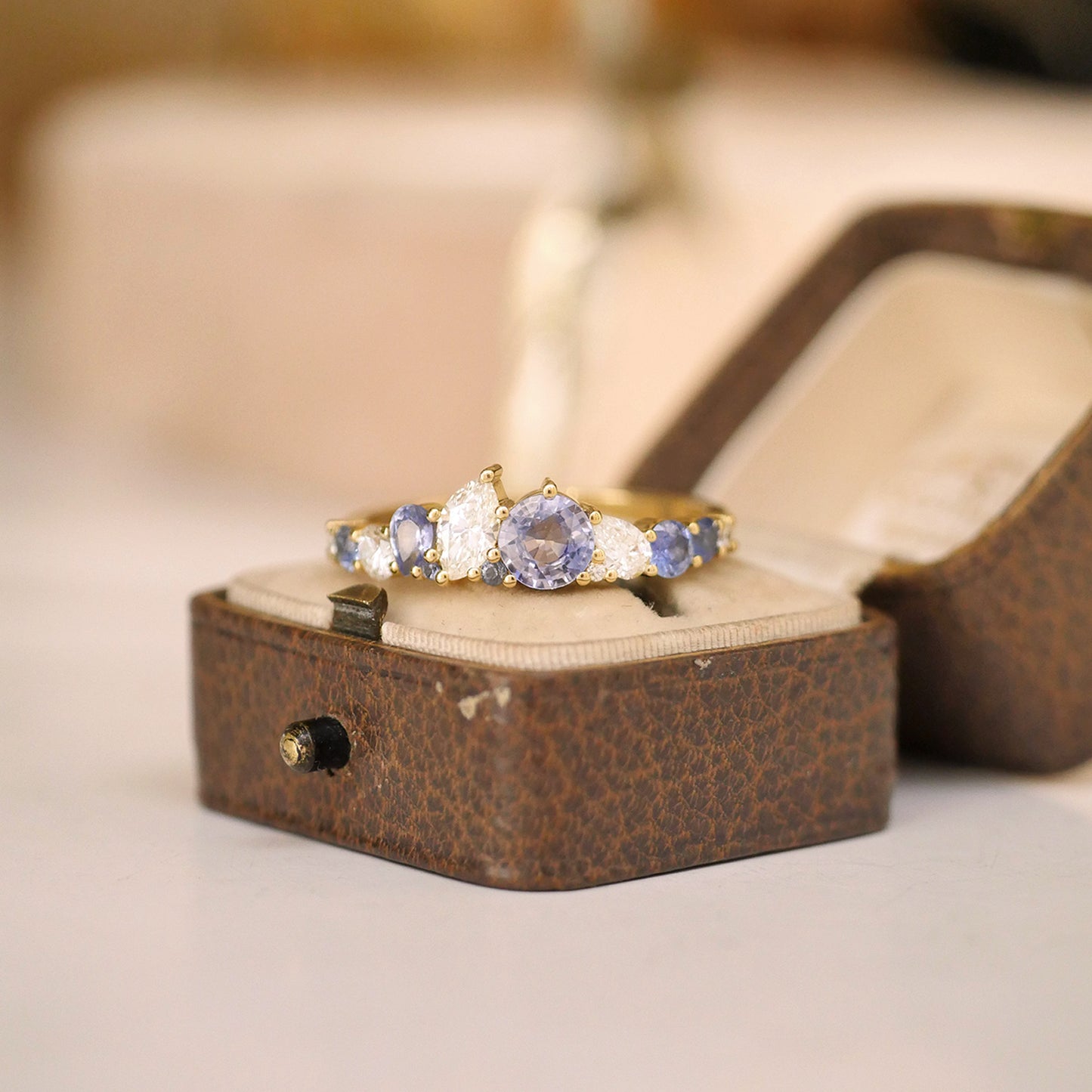 Blue Sapphire and Diamond Firework Band