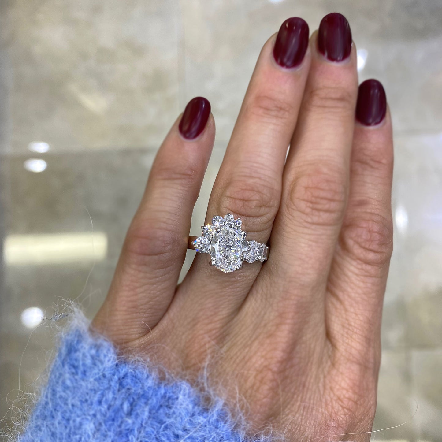 Oval Diamond Cluster Ring