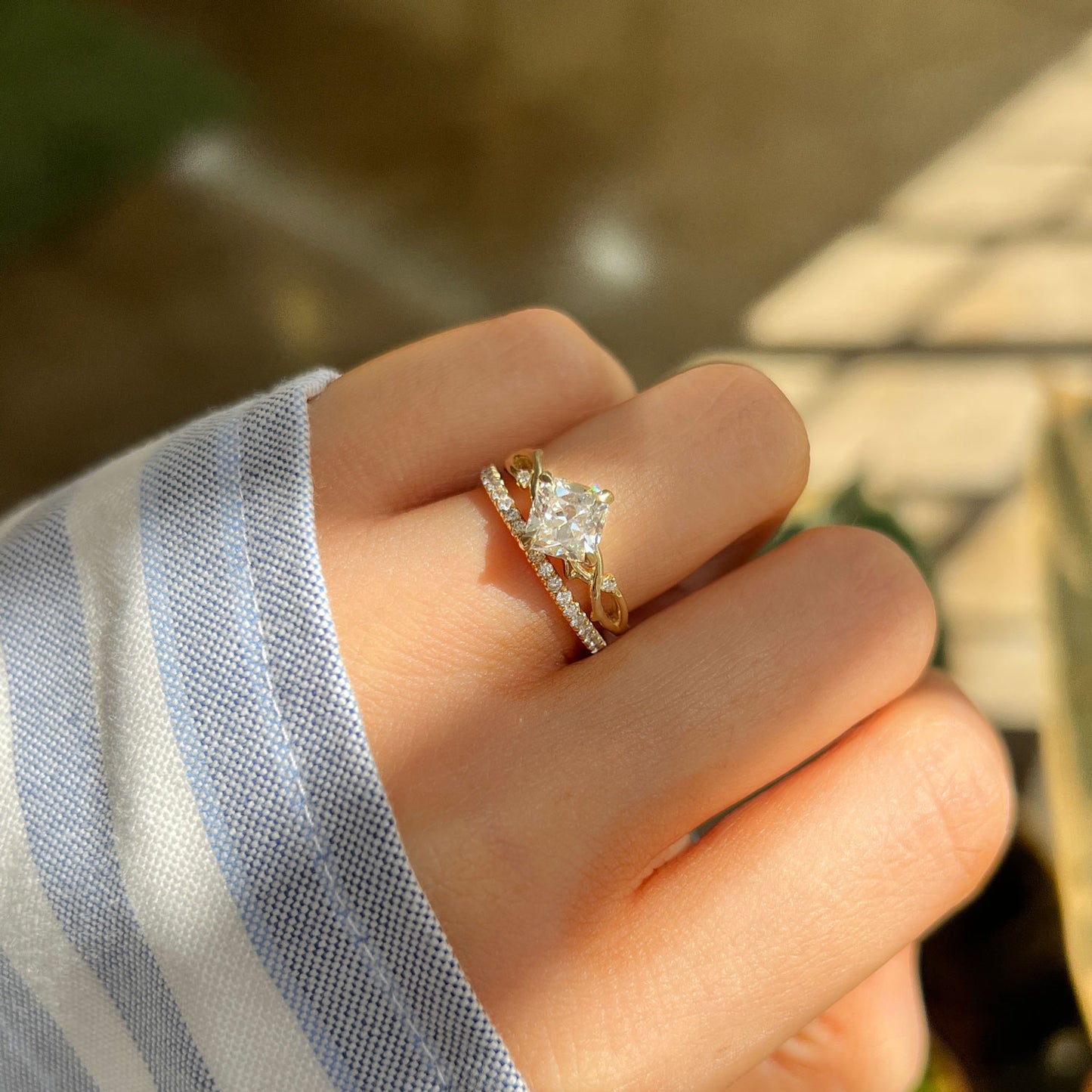 Antique Cushion Vine Ring