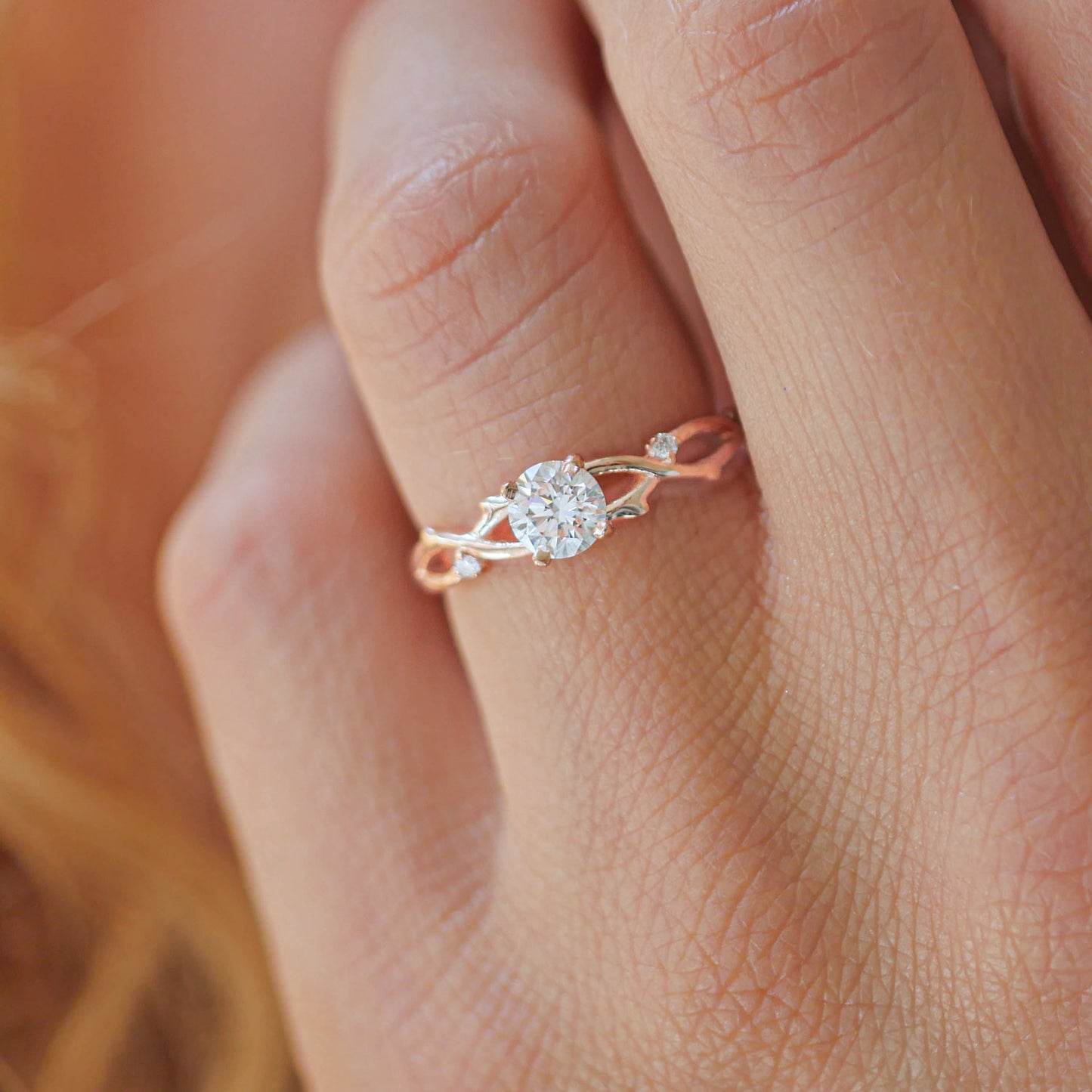 Rose Gold Diamond Vine Ring