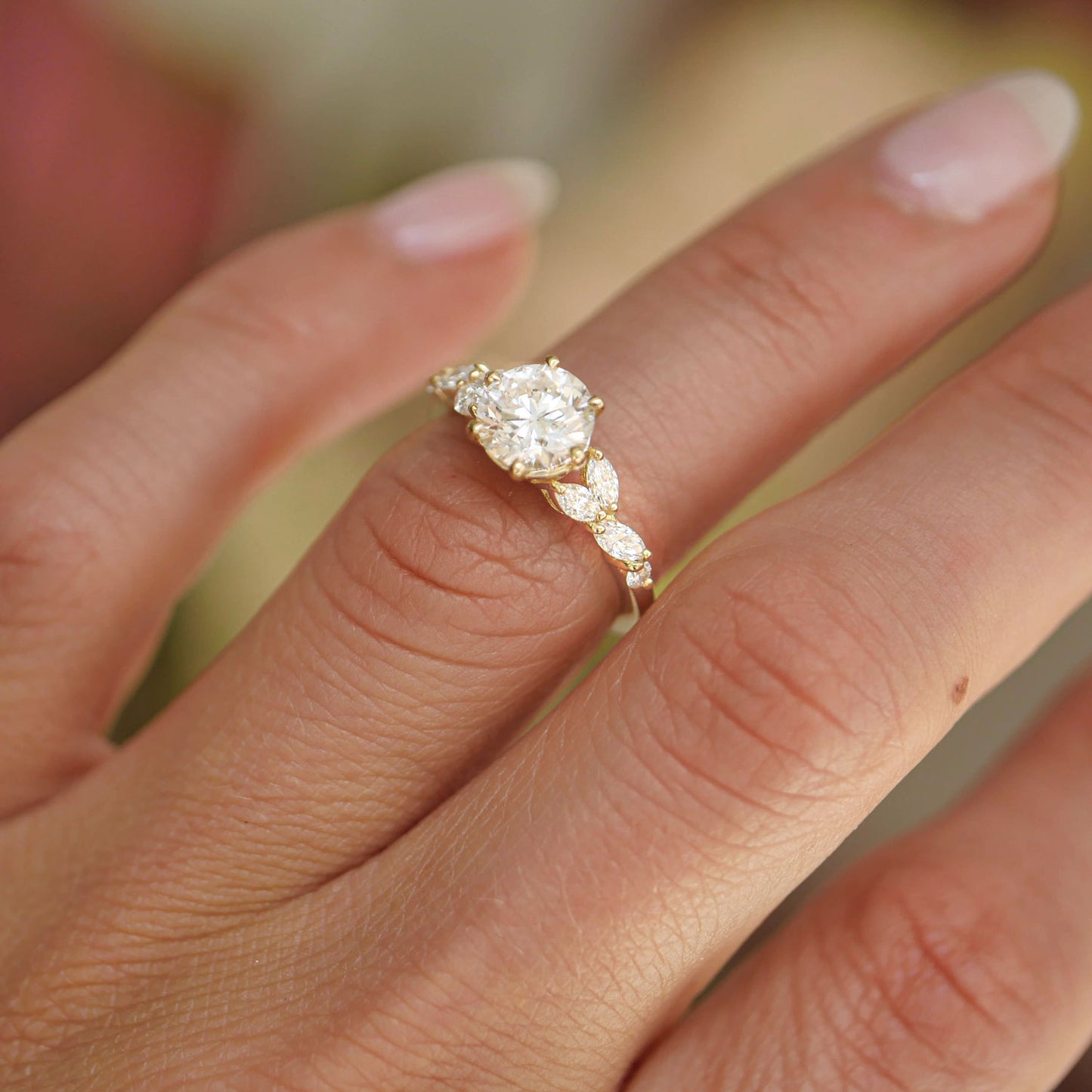 Custom Marquise Diamond Stacking Ring Set