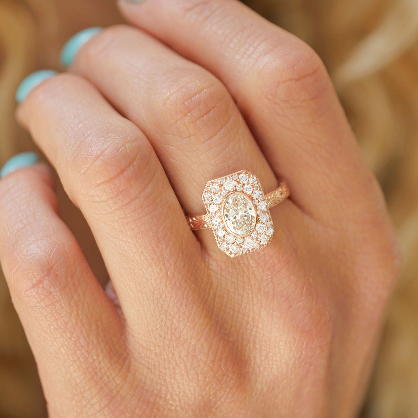 Emerald Shape Carré & Mosaic Ring