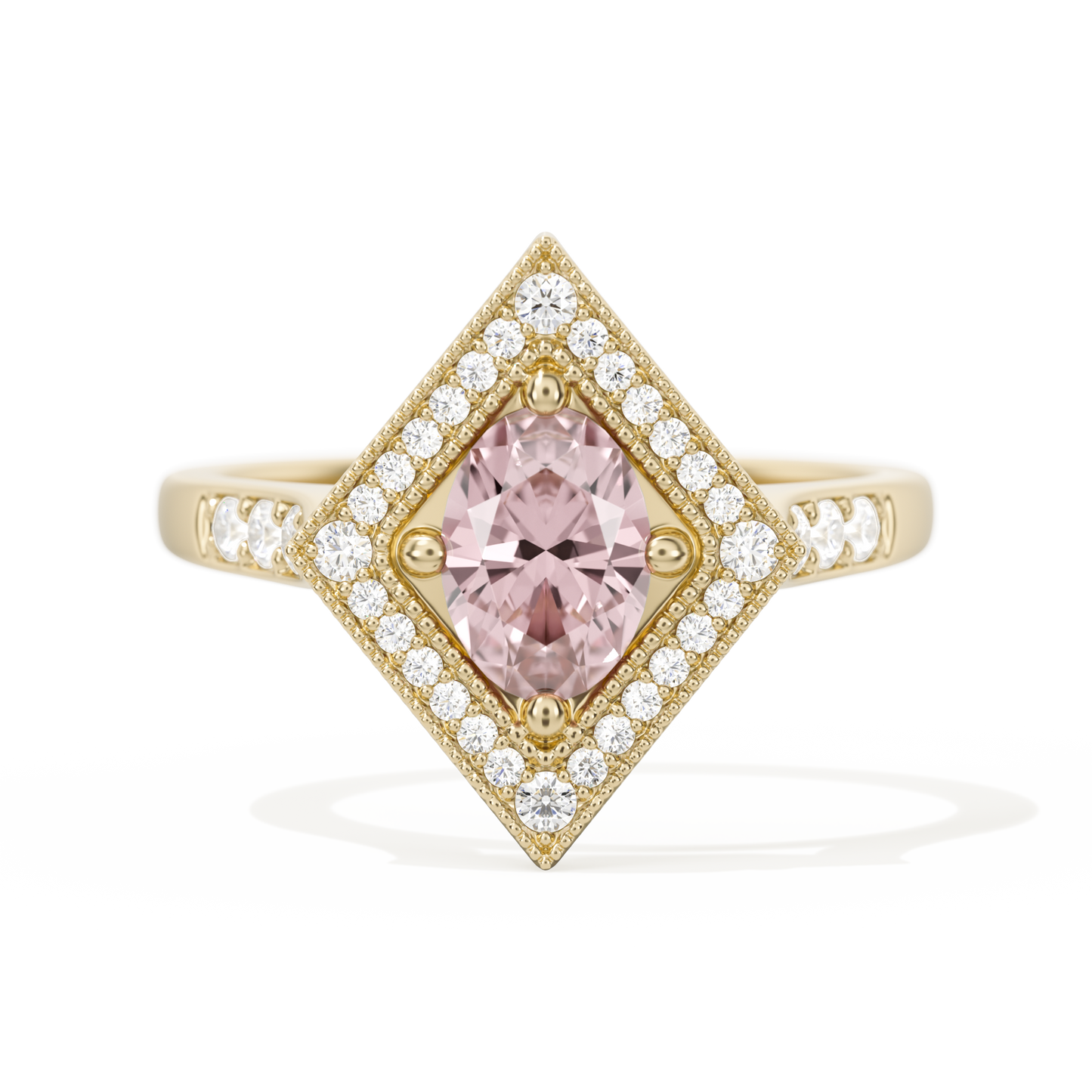 Diamond Shape Halo Oval