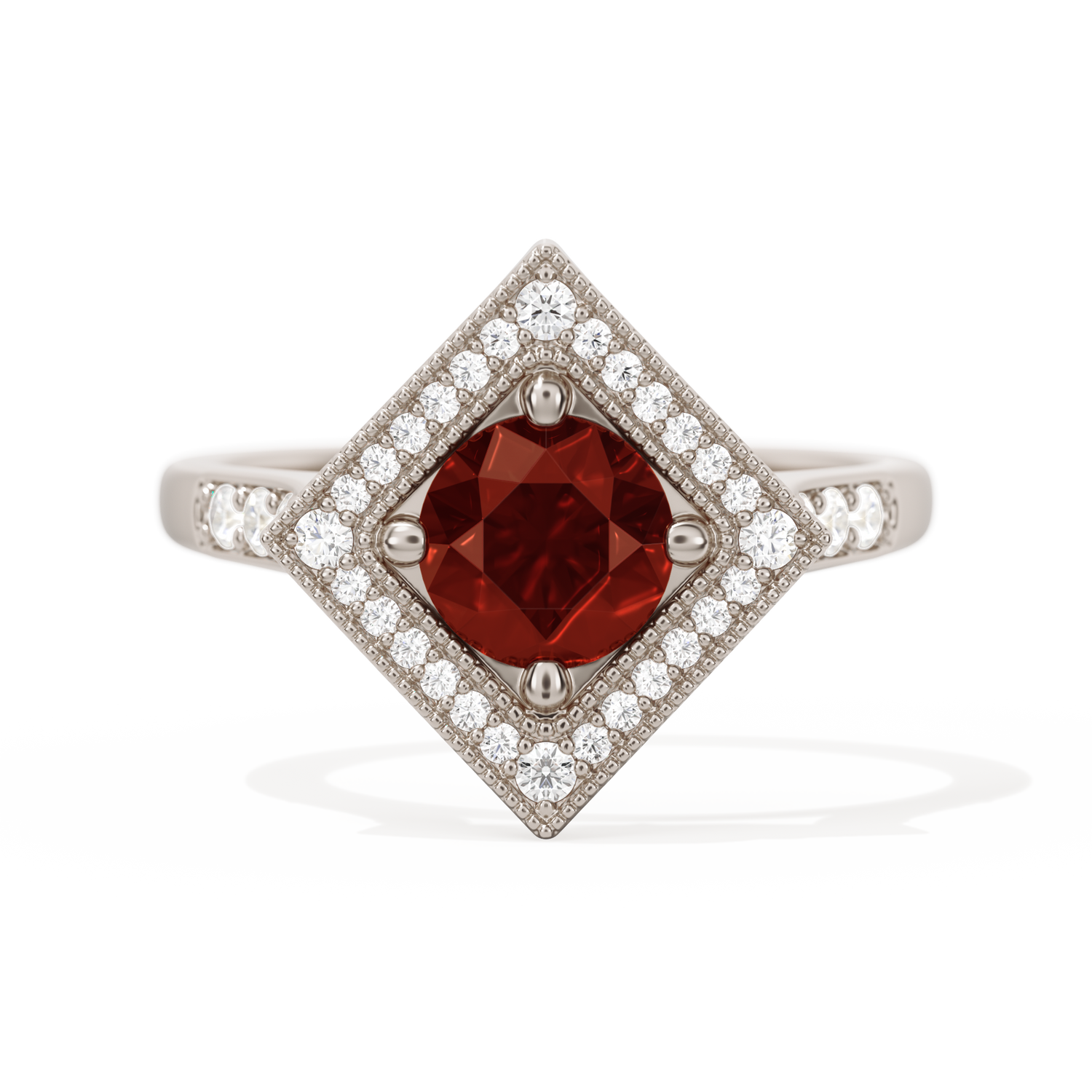 Diamond Shape Halo Round
