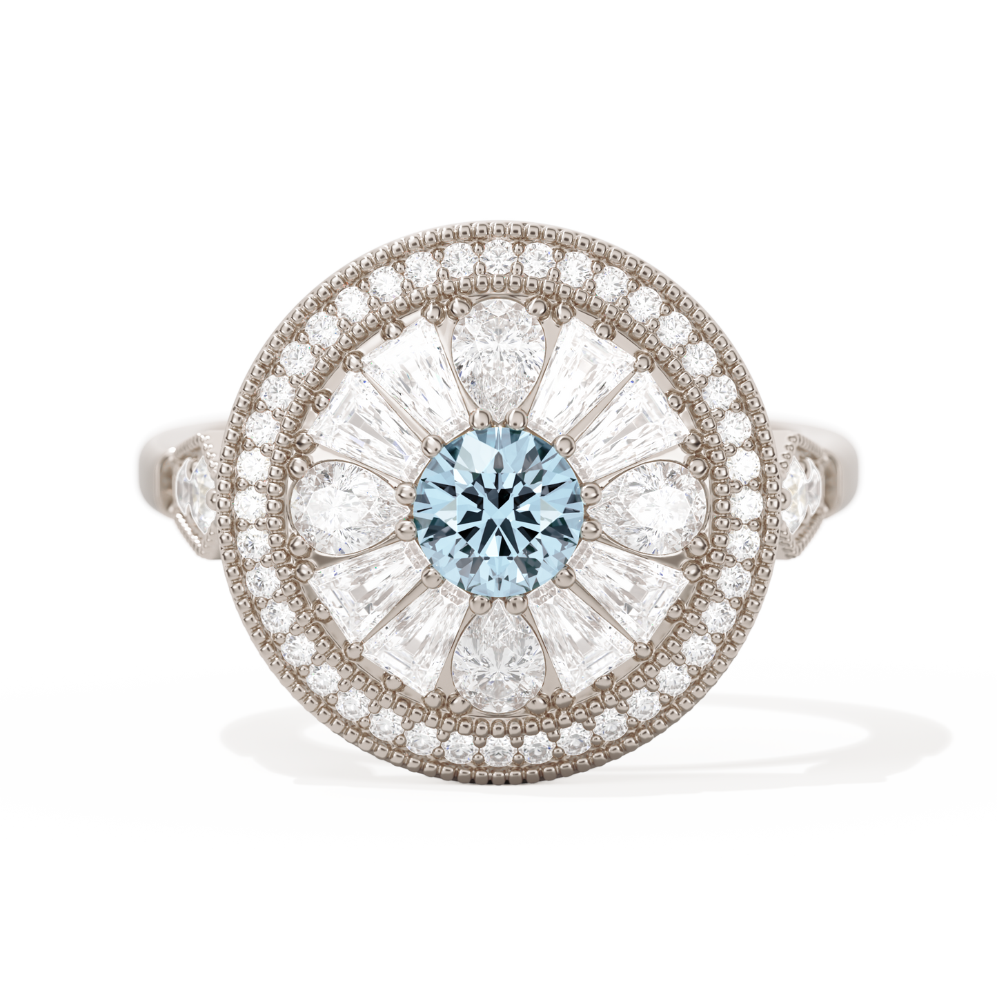 Pear & Baguette Round with Halo