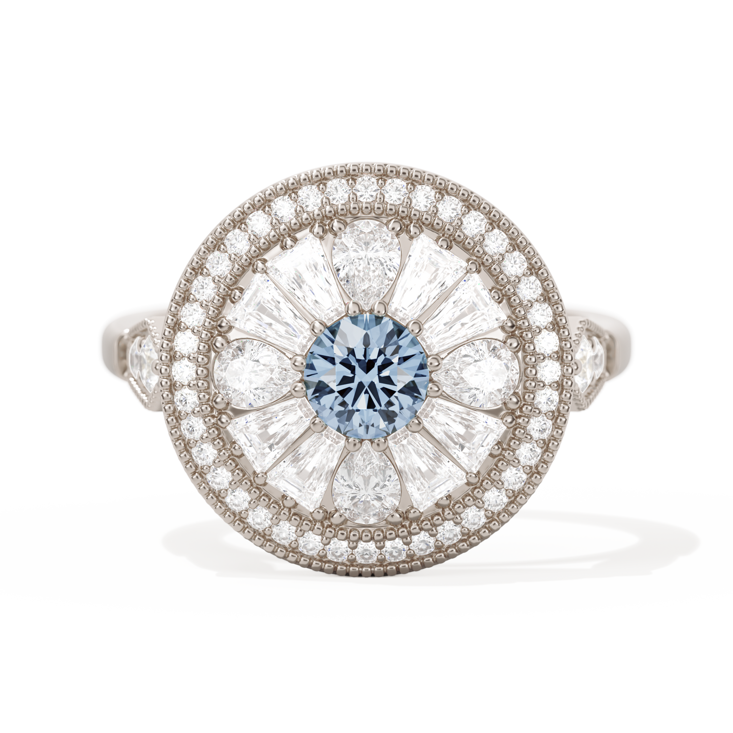 Pear & Baguette Round with Halo