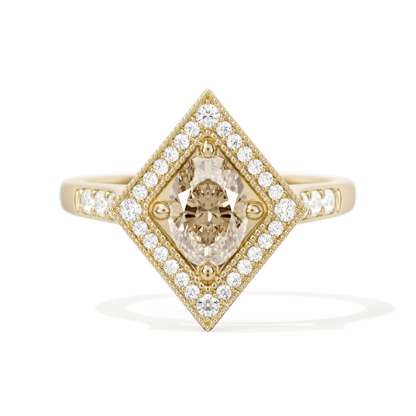 Diamond Shape Halo Oval