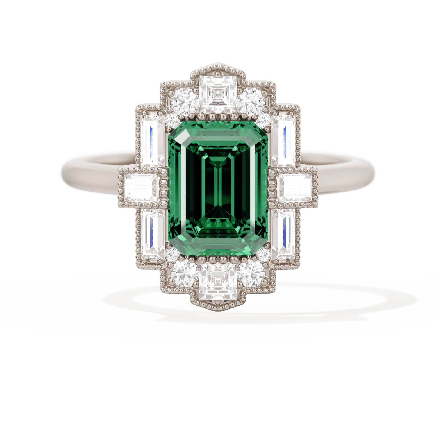 Rectangular Deco with 8x6 Emerald Cut