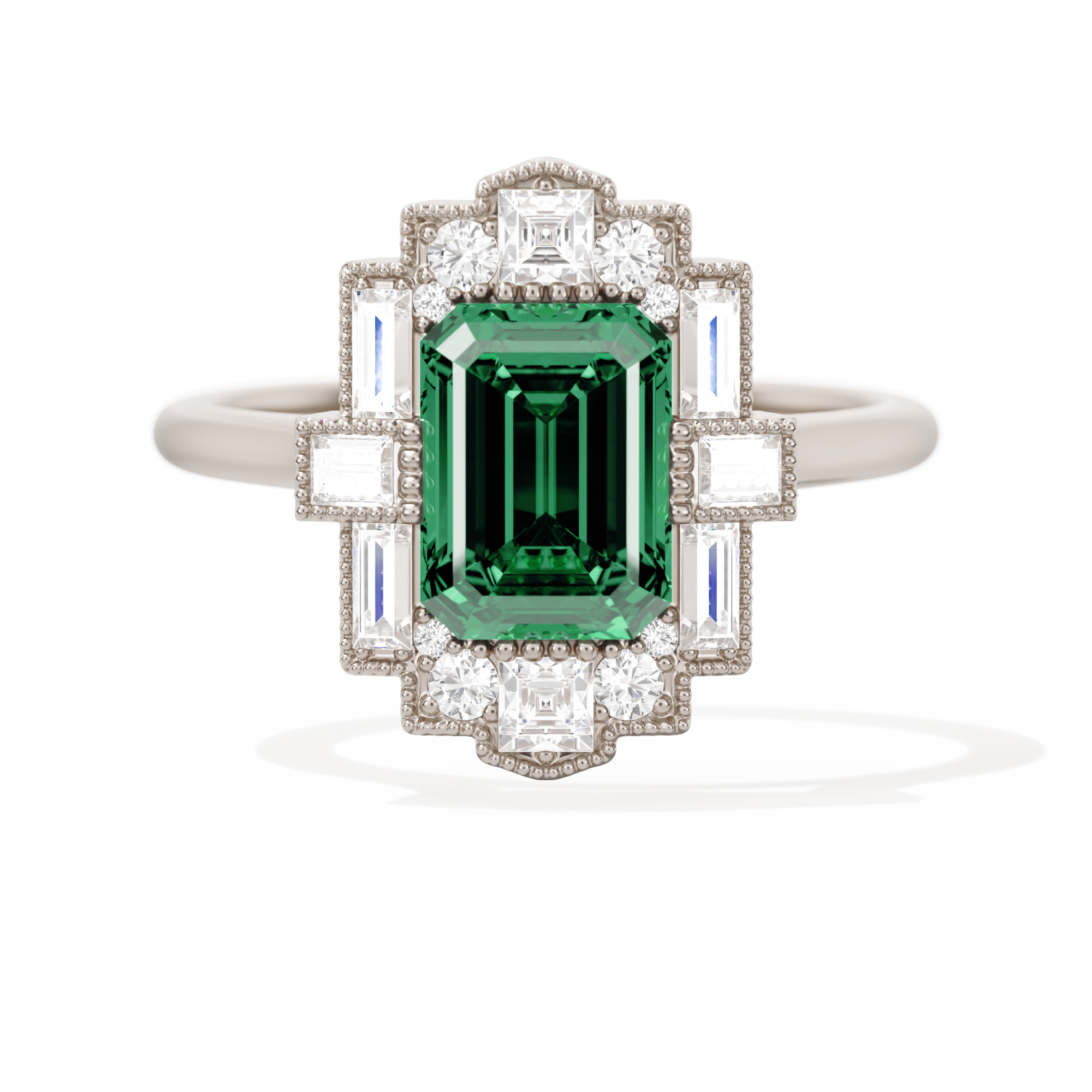 Rectangular Deco with 8x6 Emerald Cut