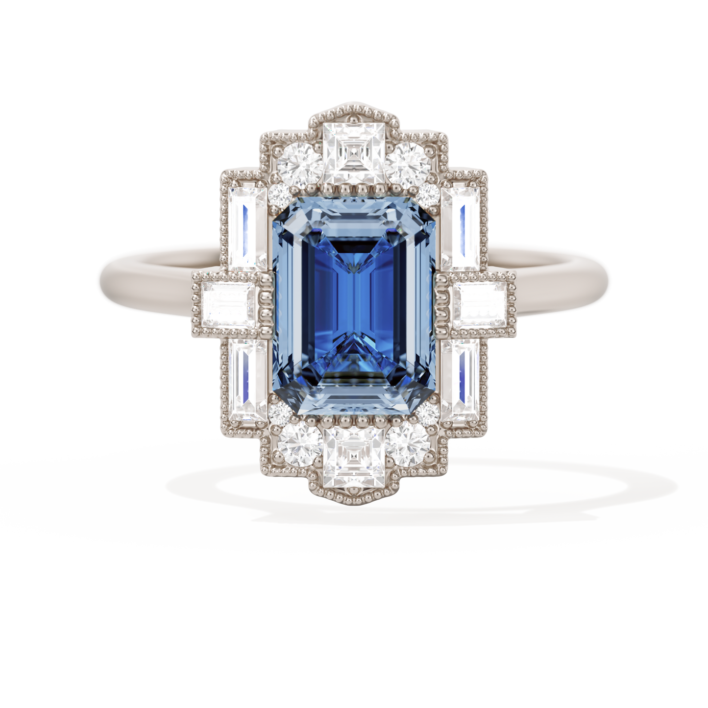Rectangular Deco with 8x6 Emerald Cut