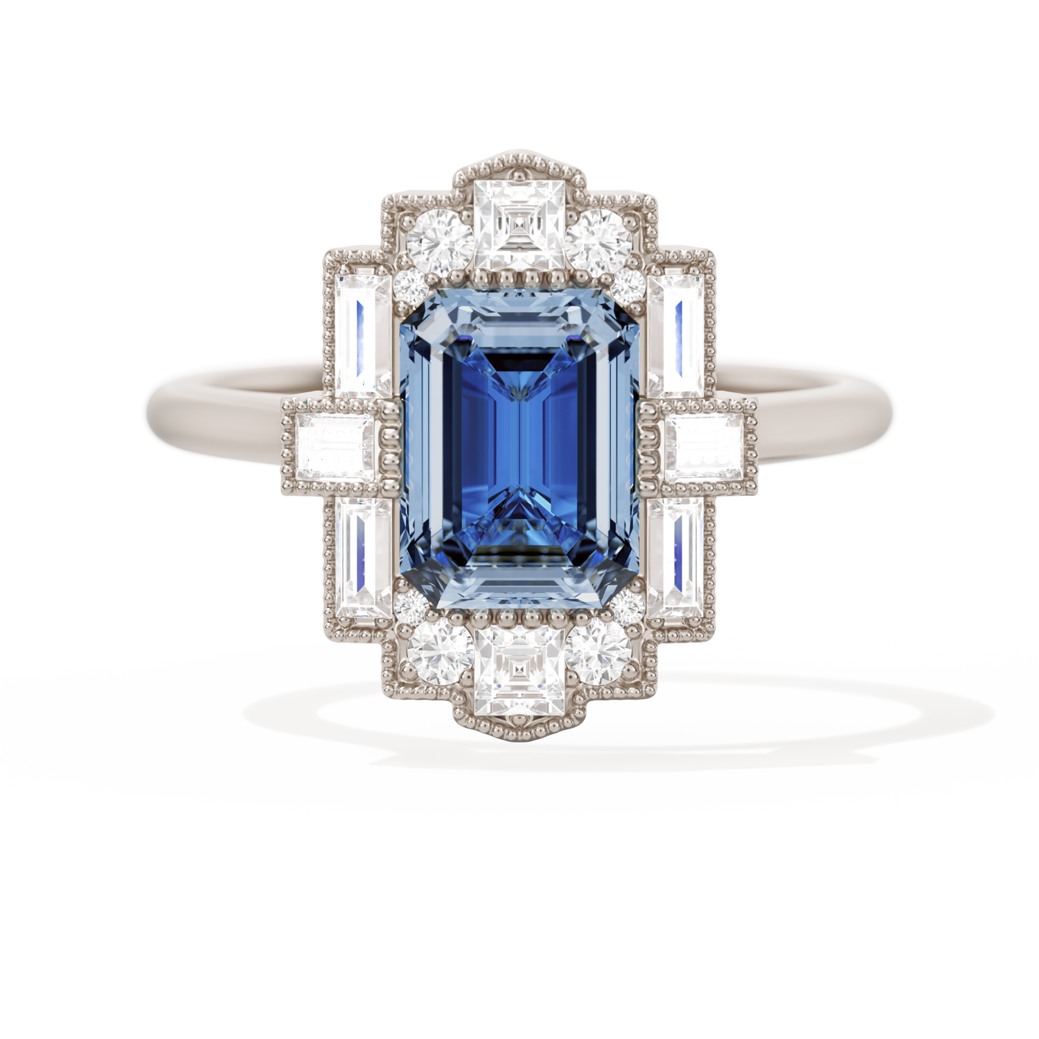 Rectangular Deco with 8x6 Emerald Cut