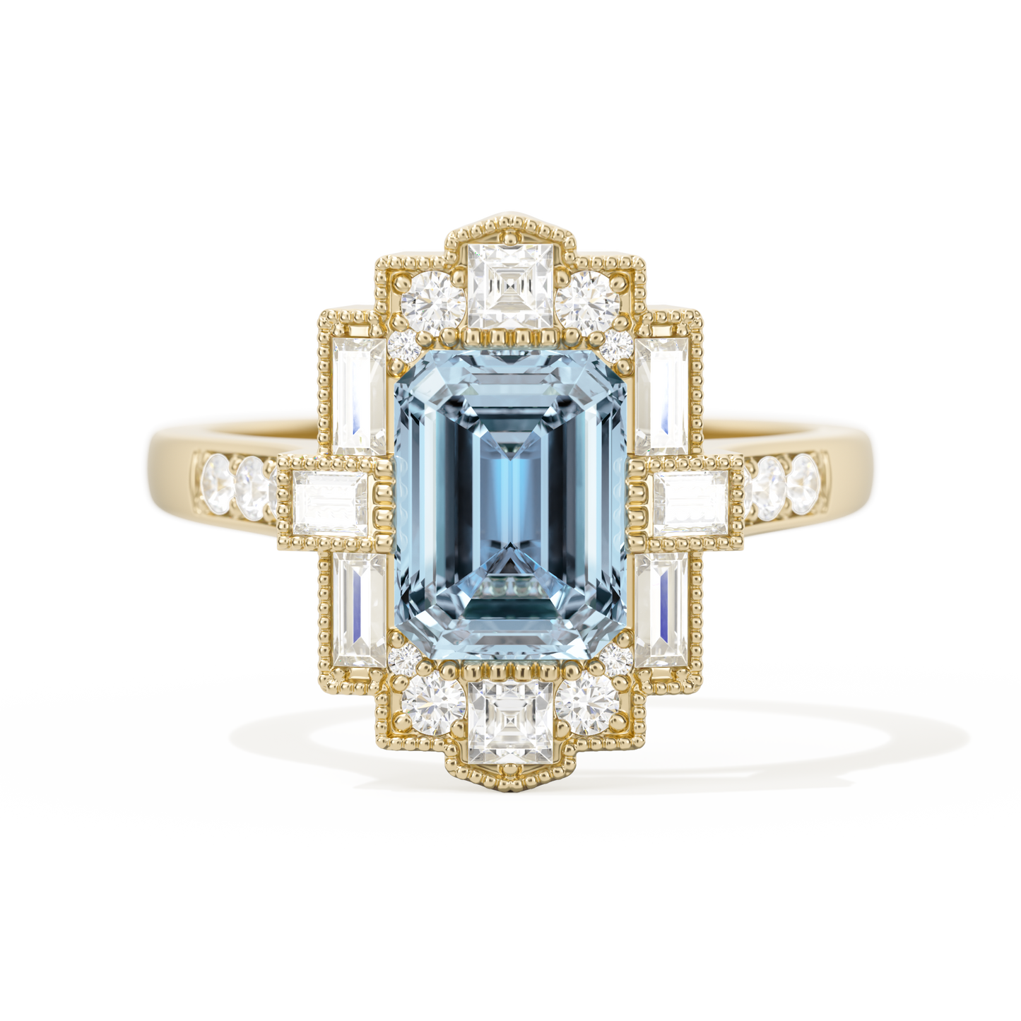 Rectangular Deco with 8x6 Emerald Cut