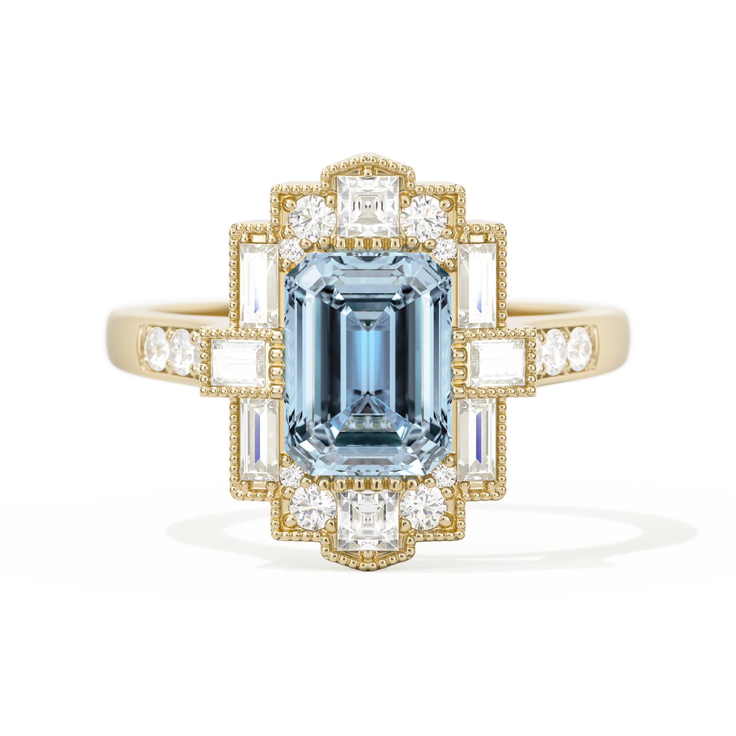 Rectangular Deco with 8x6 Emerald Cut