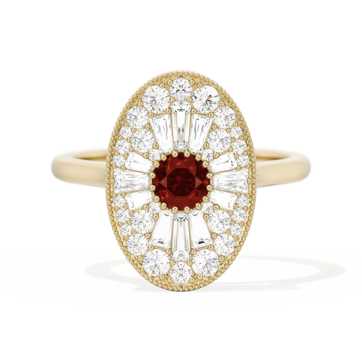 Oval Ballerina Round Center 0.35 ctw