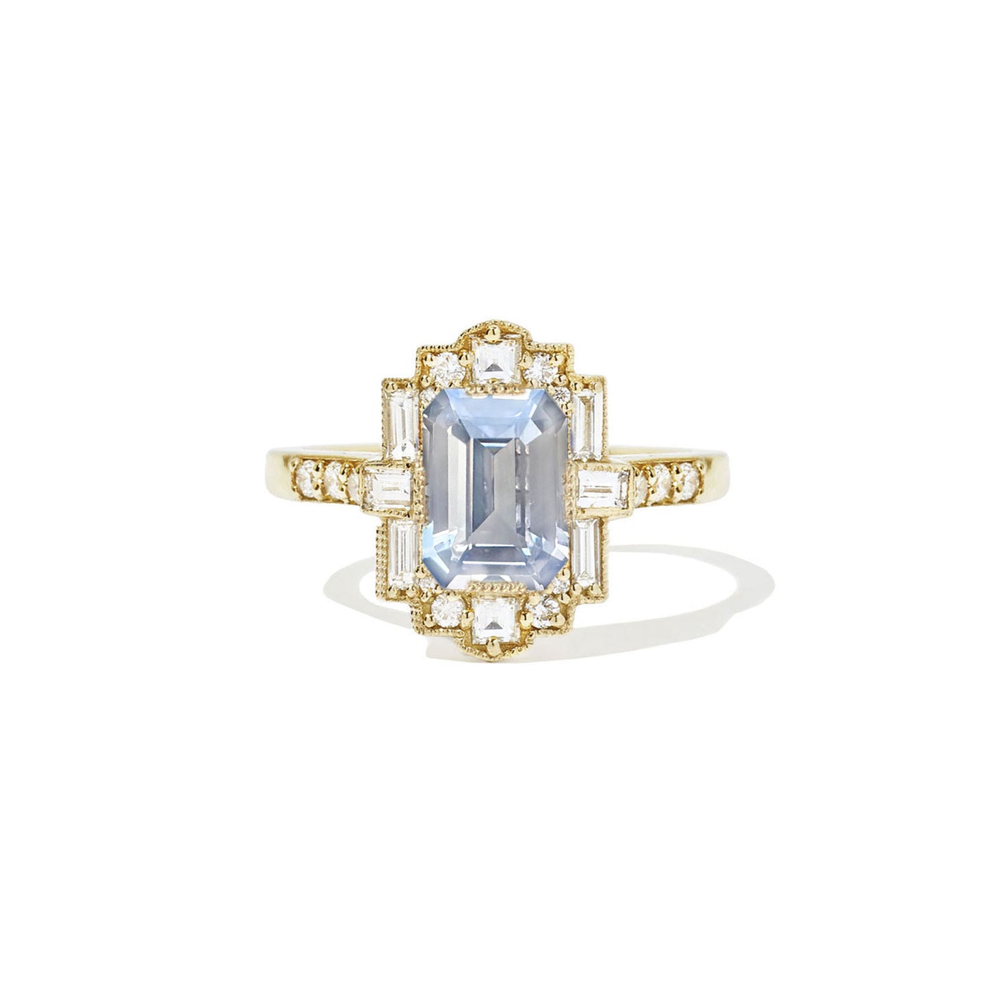 1.14 Emerald Cut Light Blue-Grey Sapphire