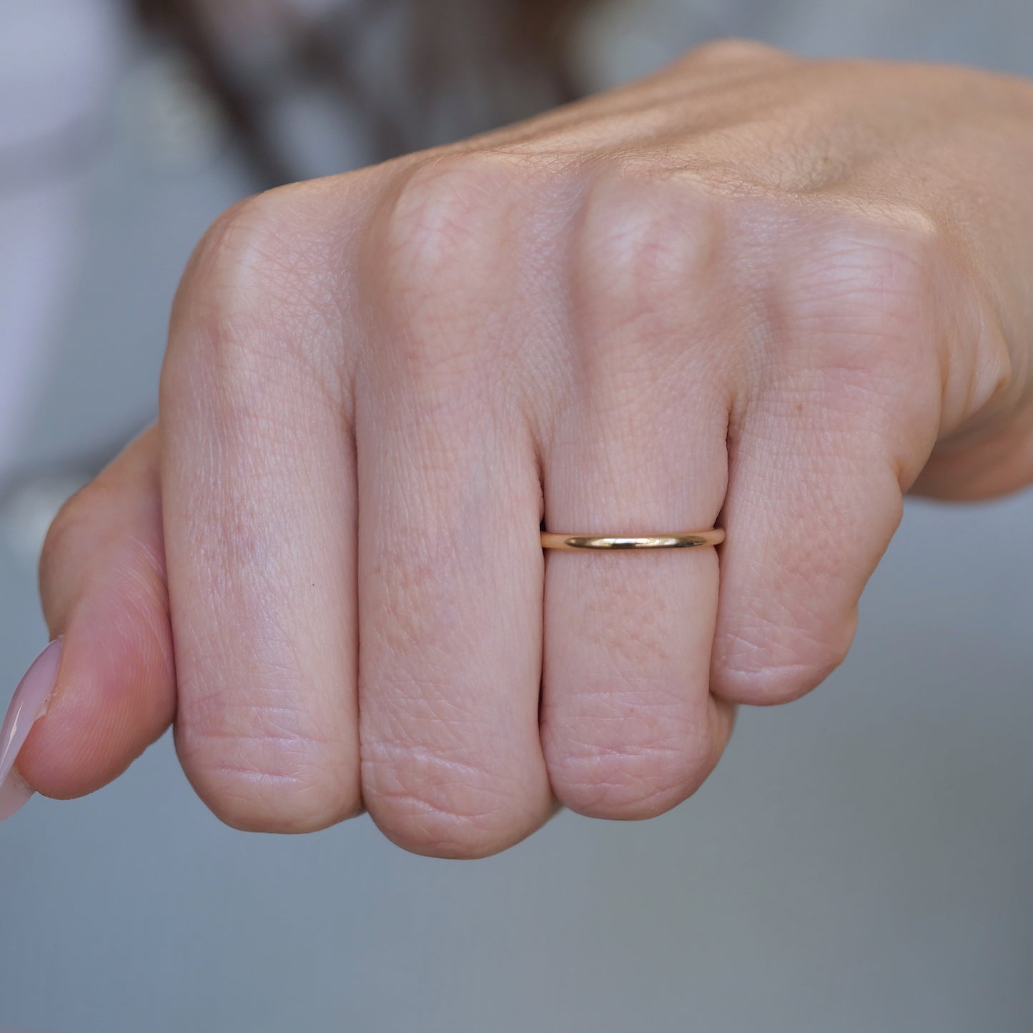 1.5mm Half Round Band Ring (18k yellow gold)