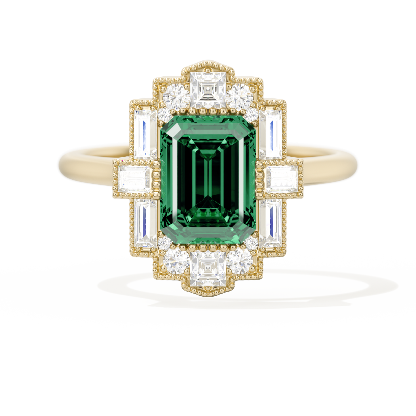 Rectangular Deco with 8x6 Emerald Cut