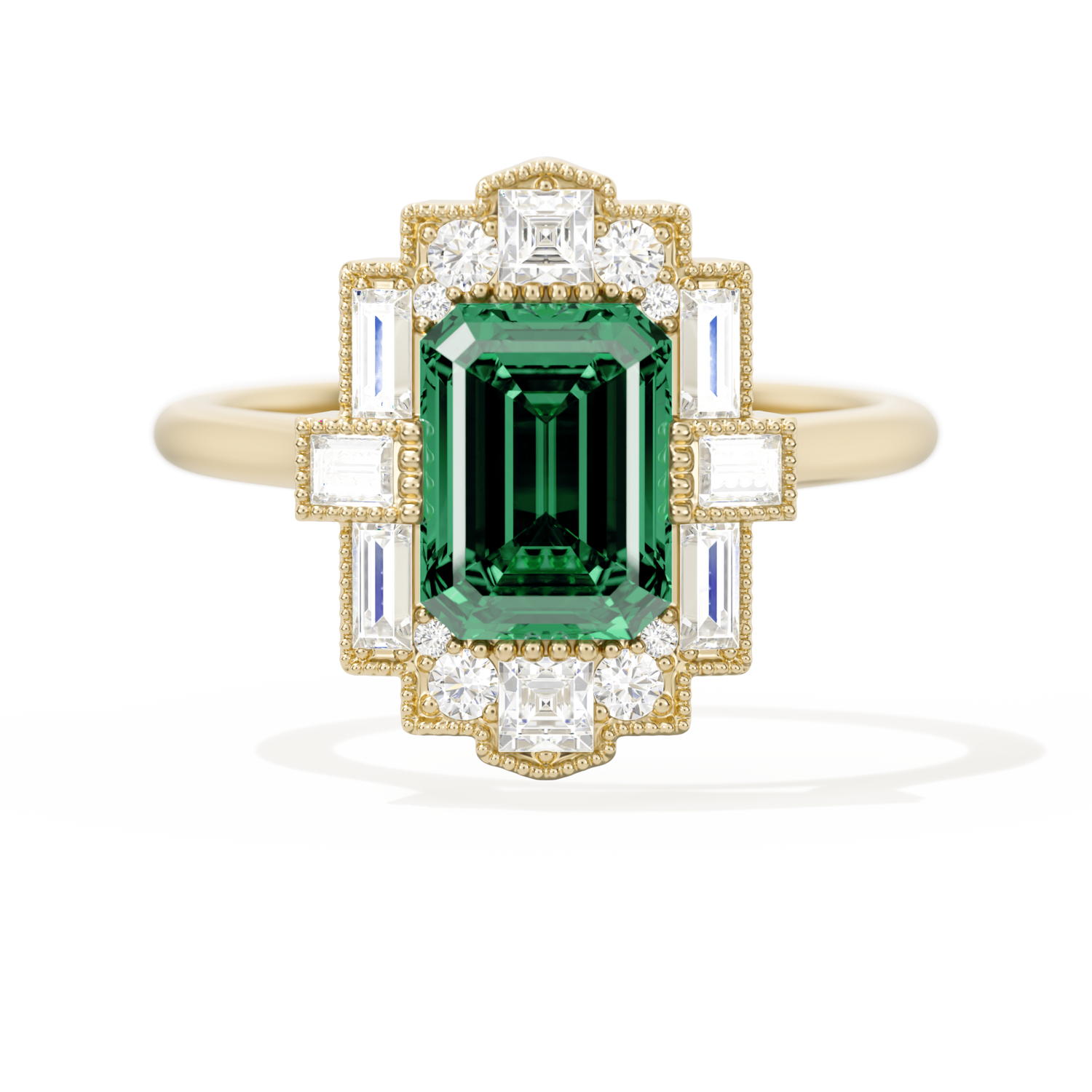 Rectangular Deco with 8x6 Emerald Cut