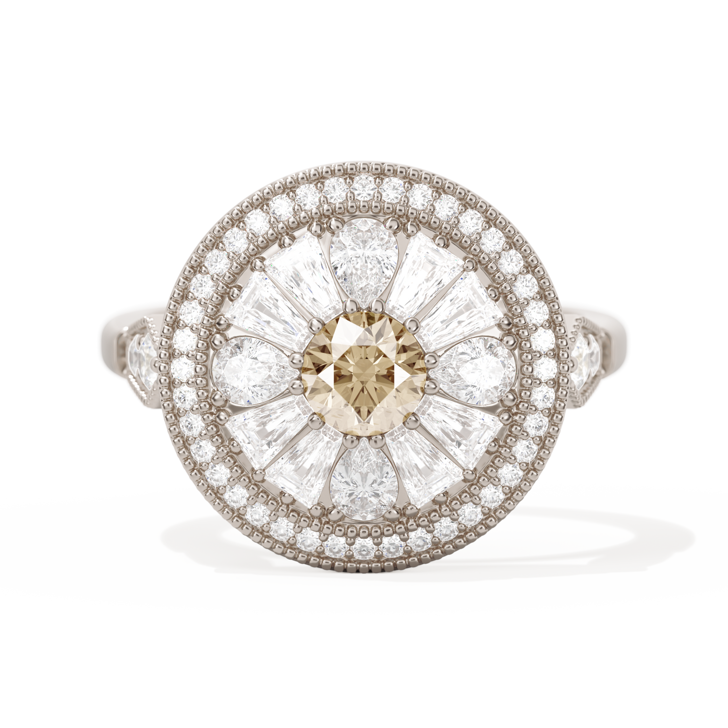 Pear & Baguette Round with Halo