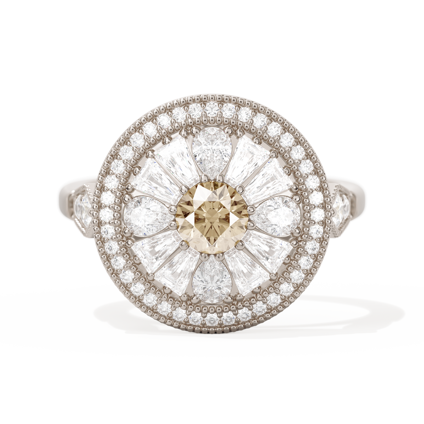 Pear & Baguette Round with Halo