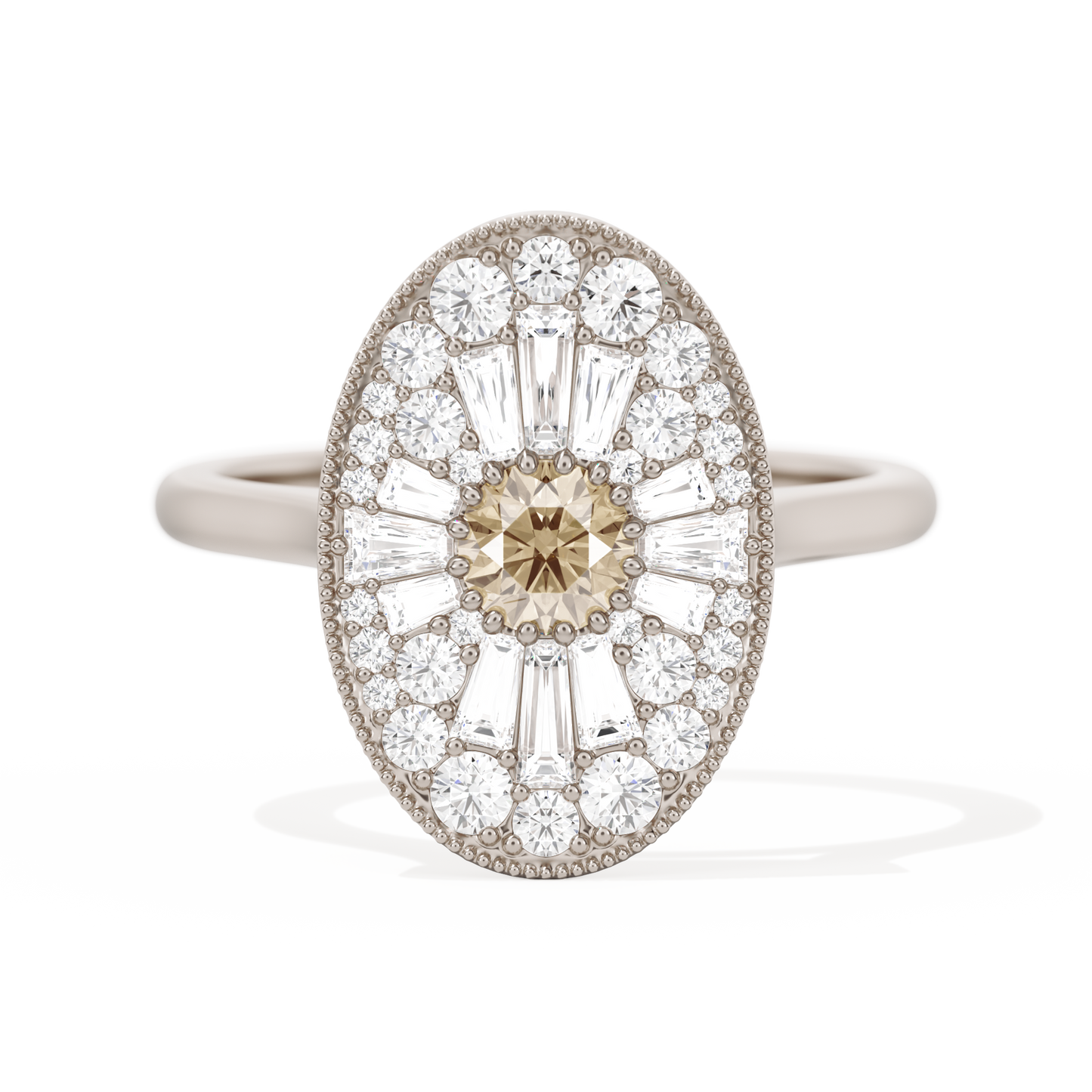 Oval Ballerina Round Center 0.35 ctw