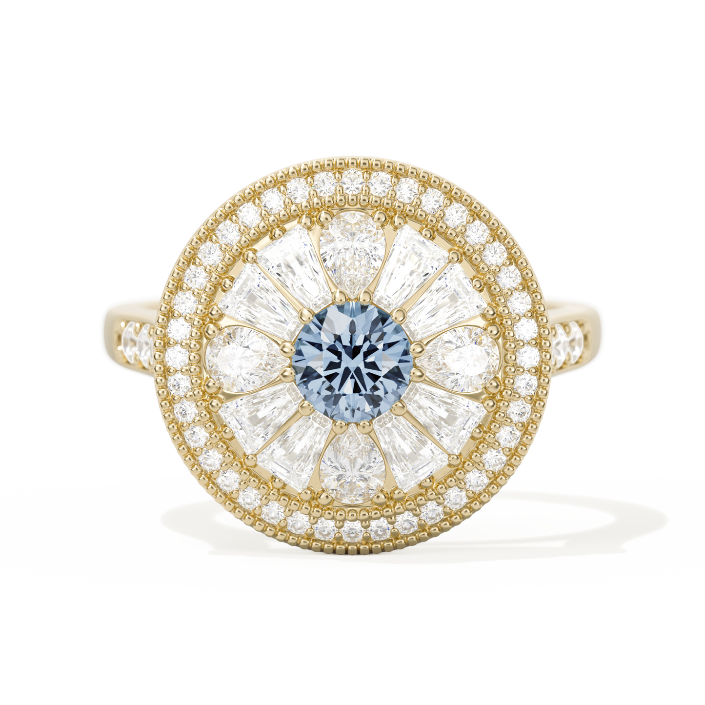 Pear & Baguette Round with Halo