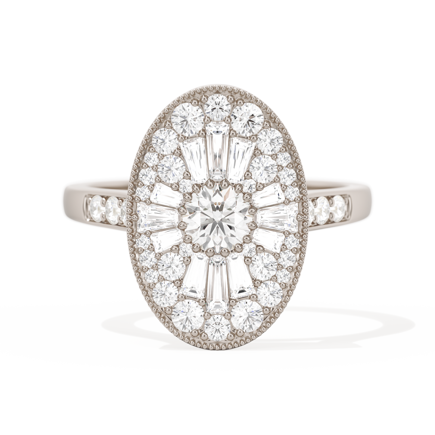 Oval Ballerina Round Center 0.35 ctw