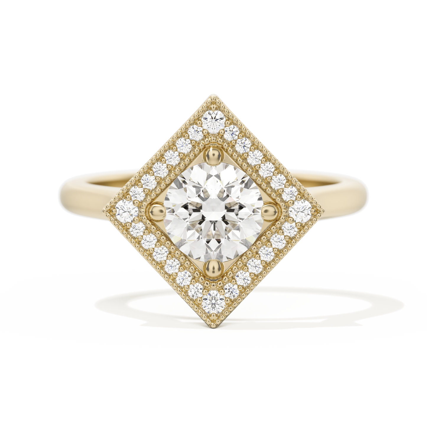 Diamond Shape Halo Round