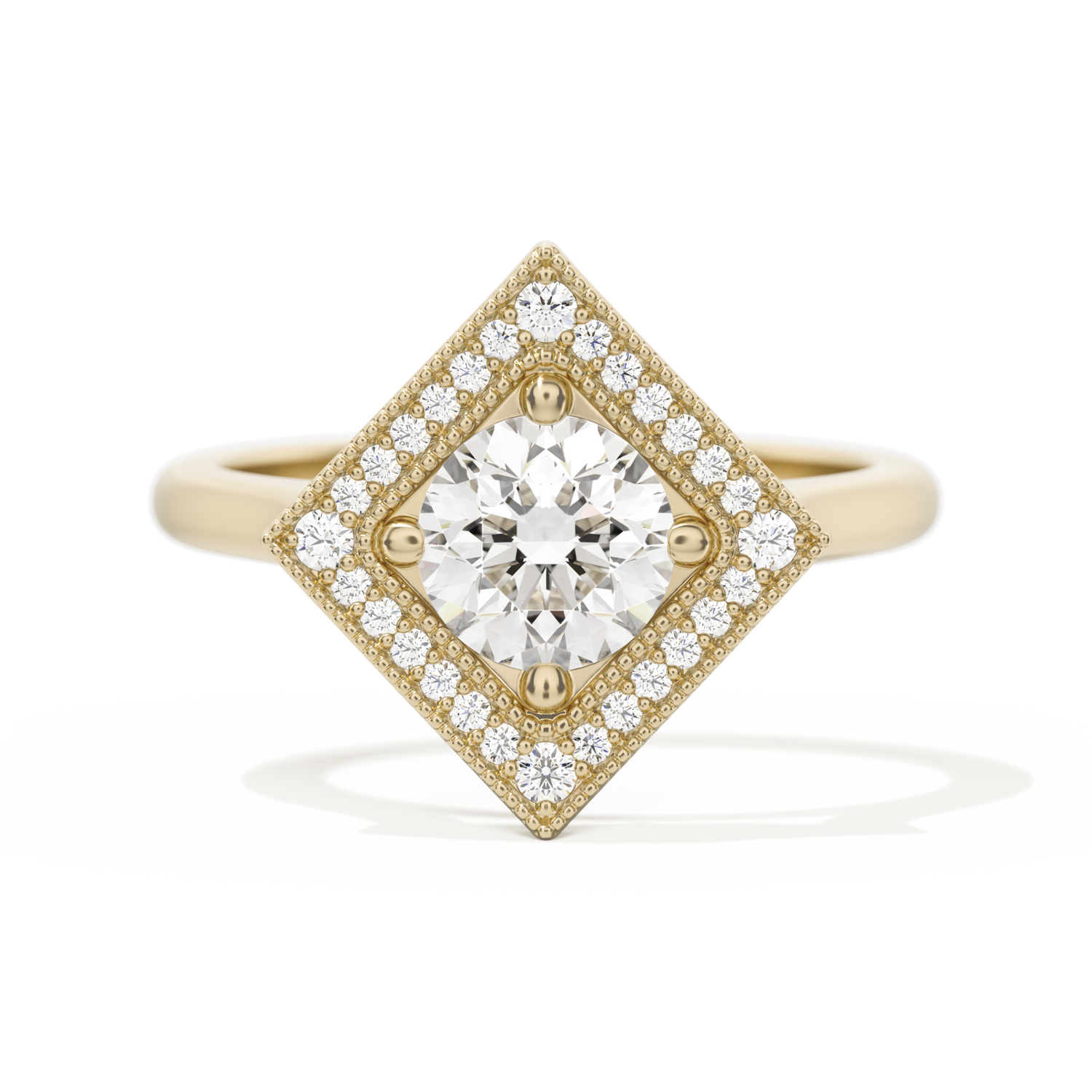 Diamond Shape Halo Round