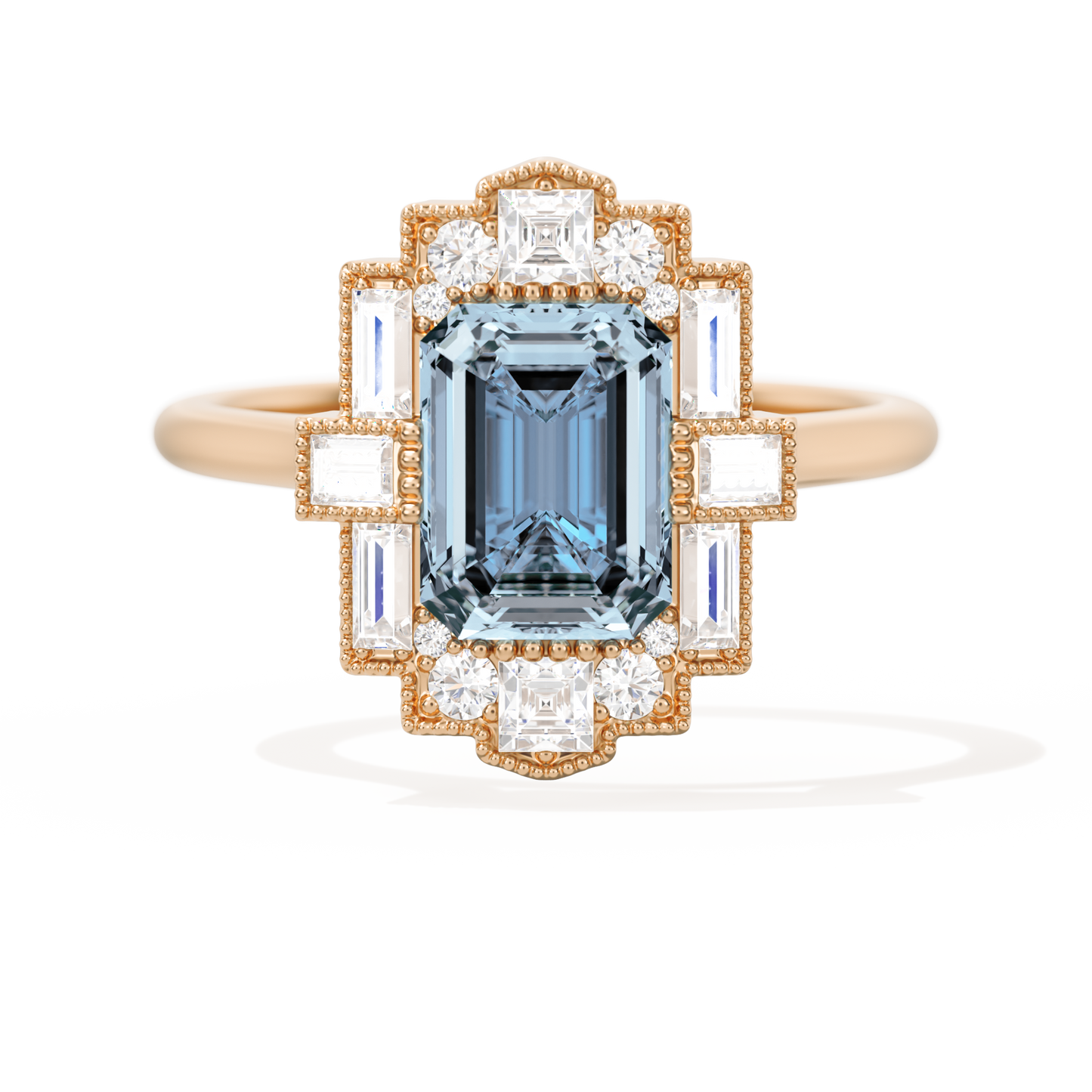 Rectangular Deco with 8x6 Emerald Cut
