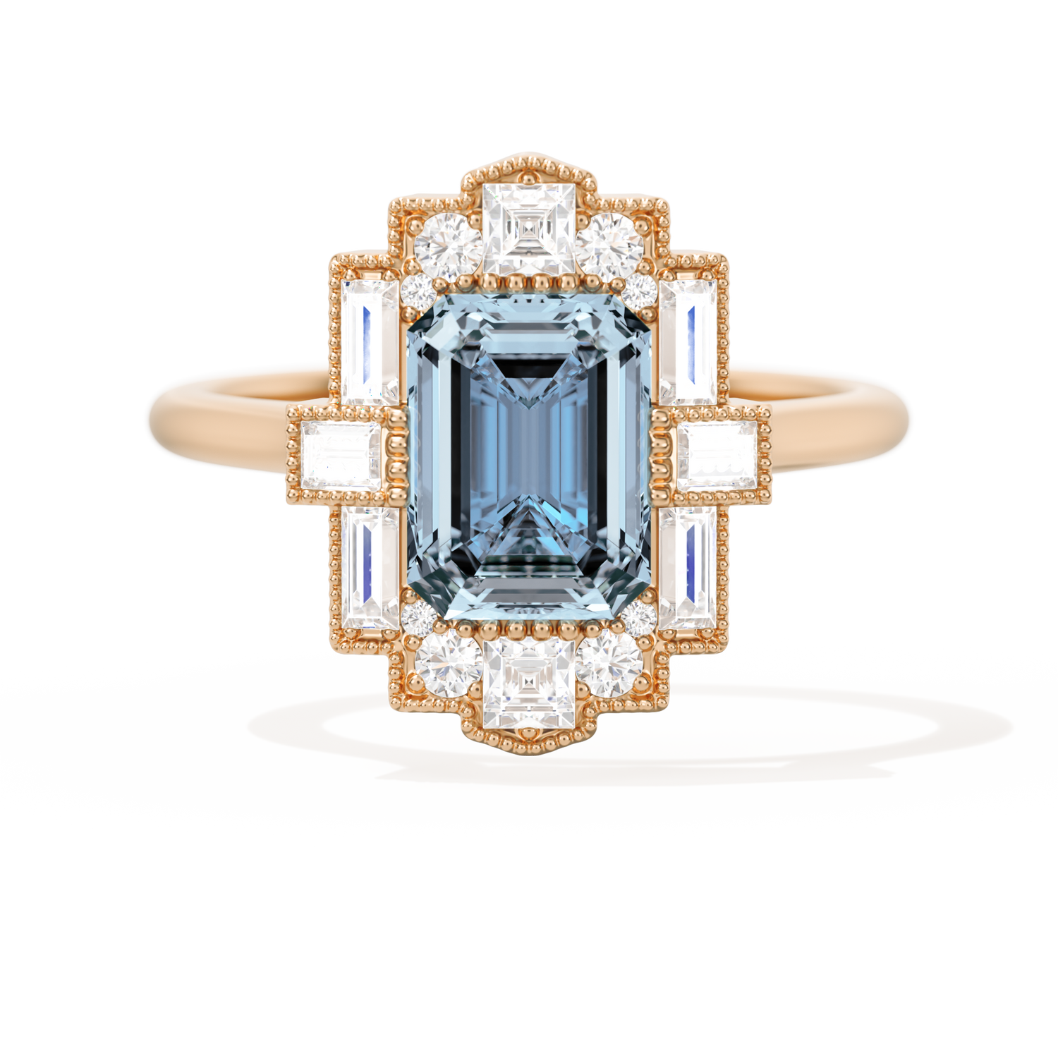 Rectangular Deco with 8x6 Emerald Cut