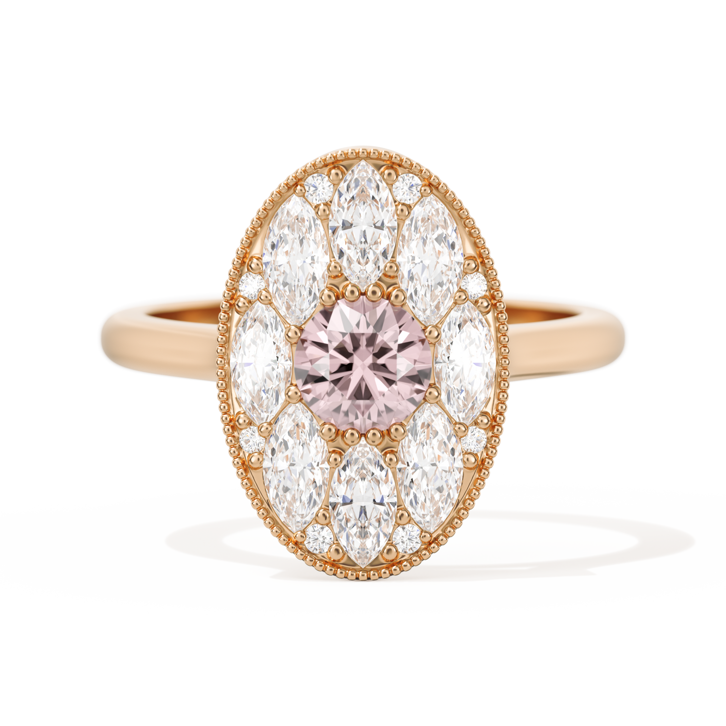 Round with Feather Marquise