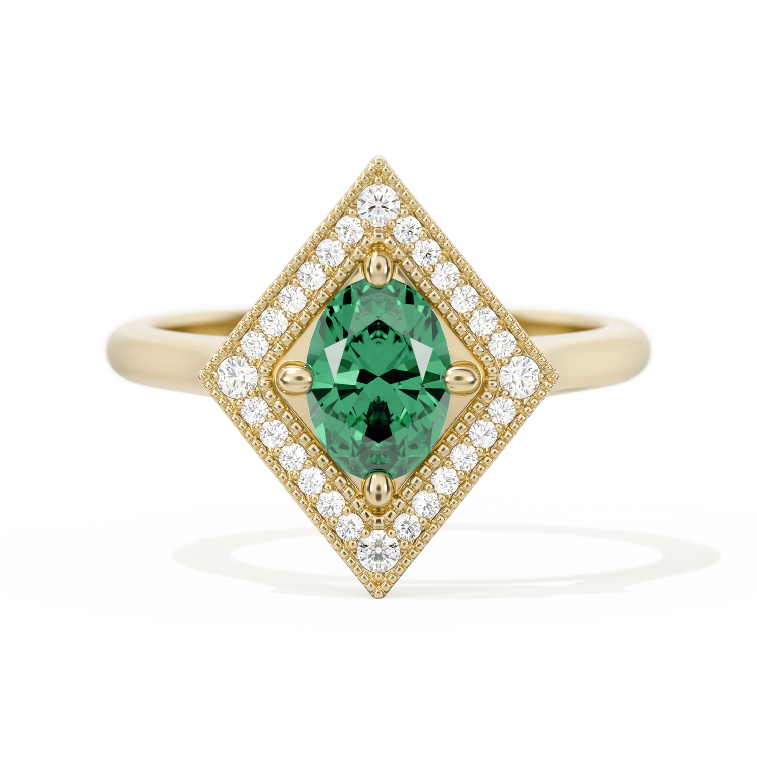 Diamond Shape Halo Oval