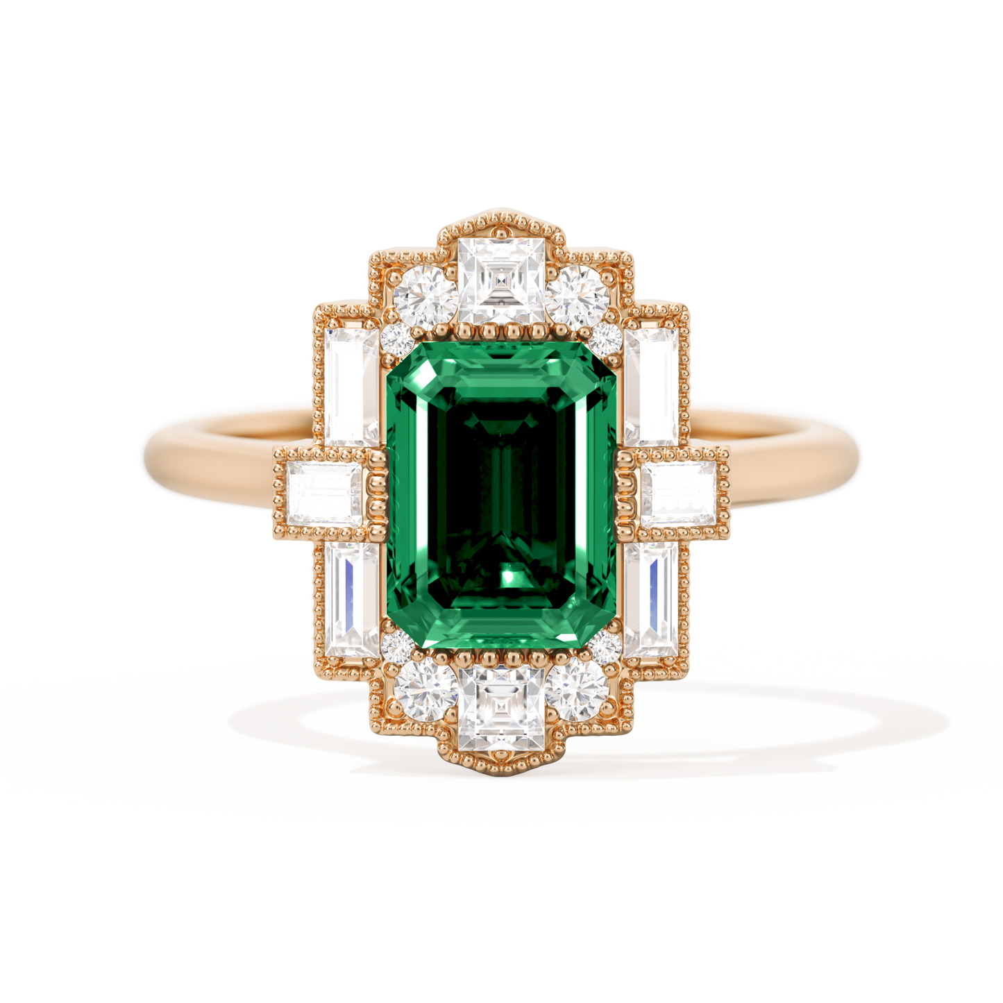 Rectangular Deco with 8x6 Emerald Cut