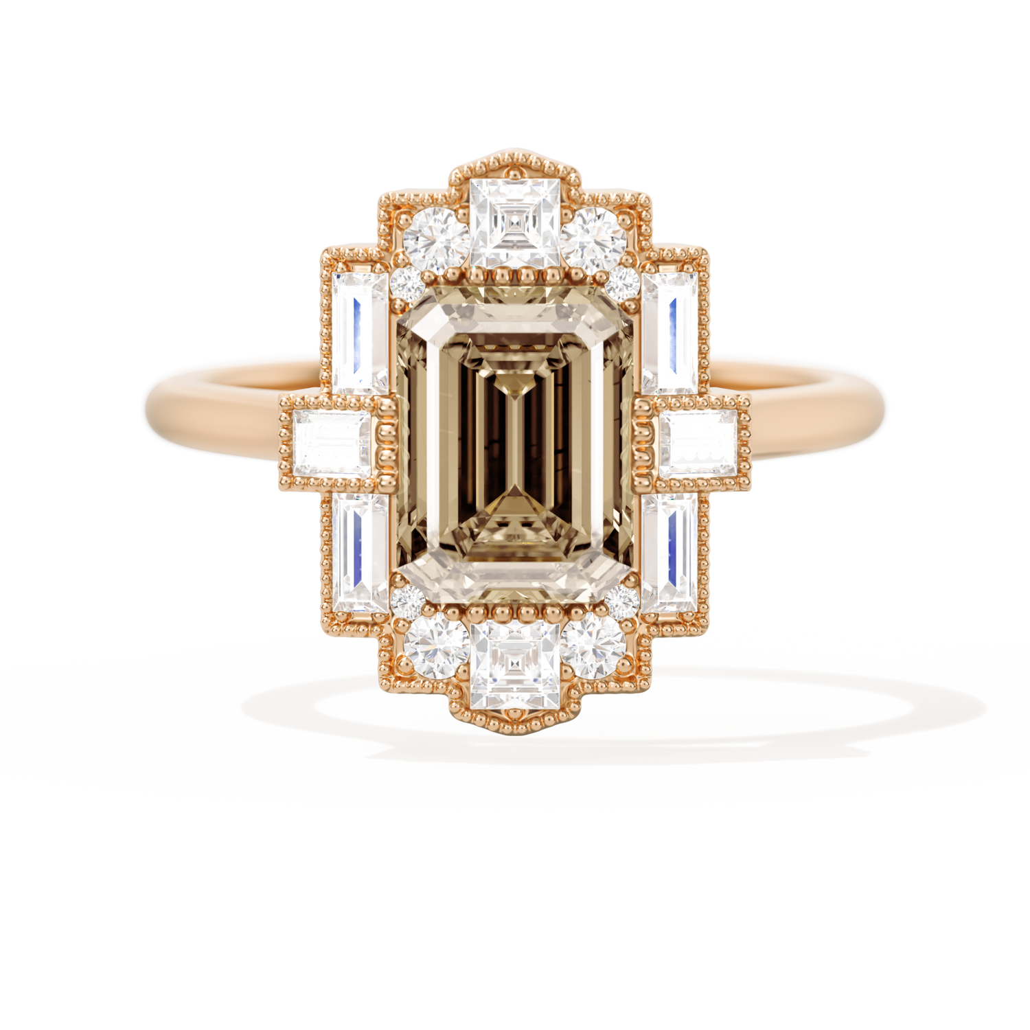 Rectangular Deco with 8x6 Emerald Cut
