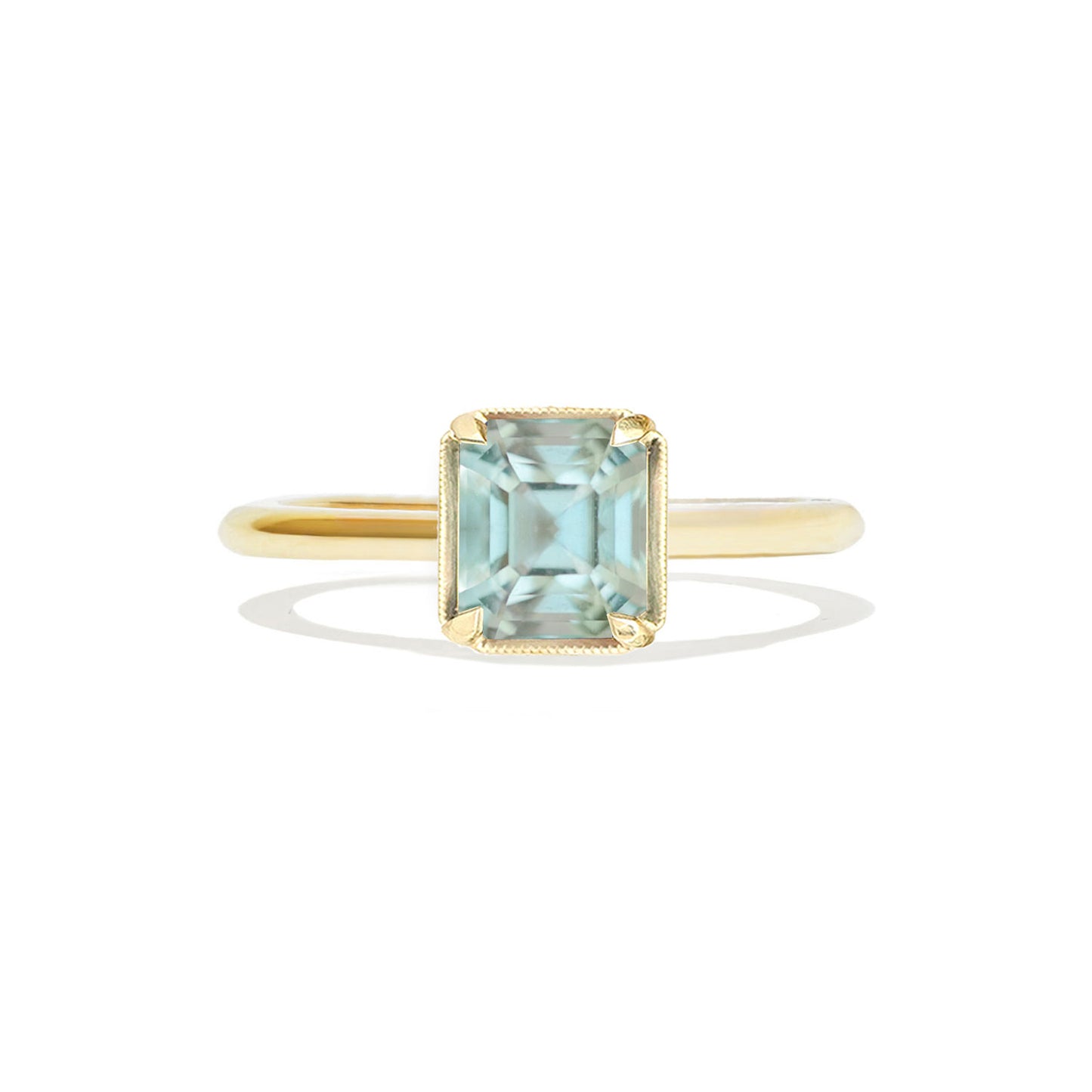 3.01 Square Emerald Cut Mint Green Aquamarine