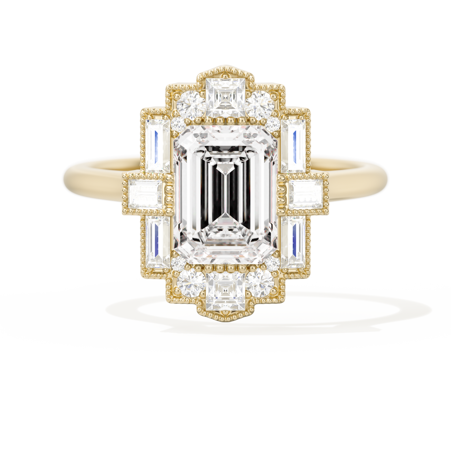 Rectangular Deco with 8x6 Emerald Cut