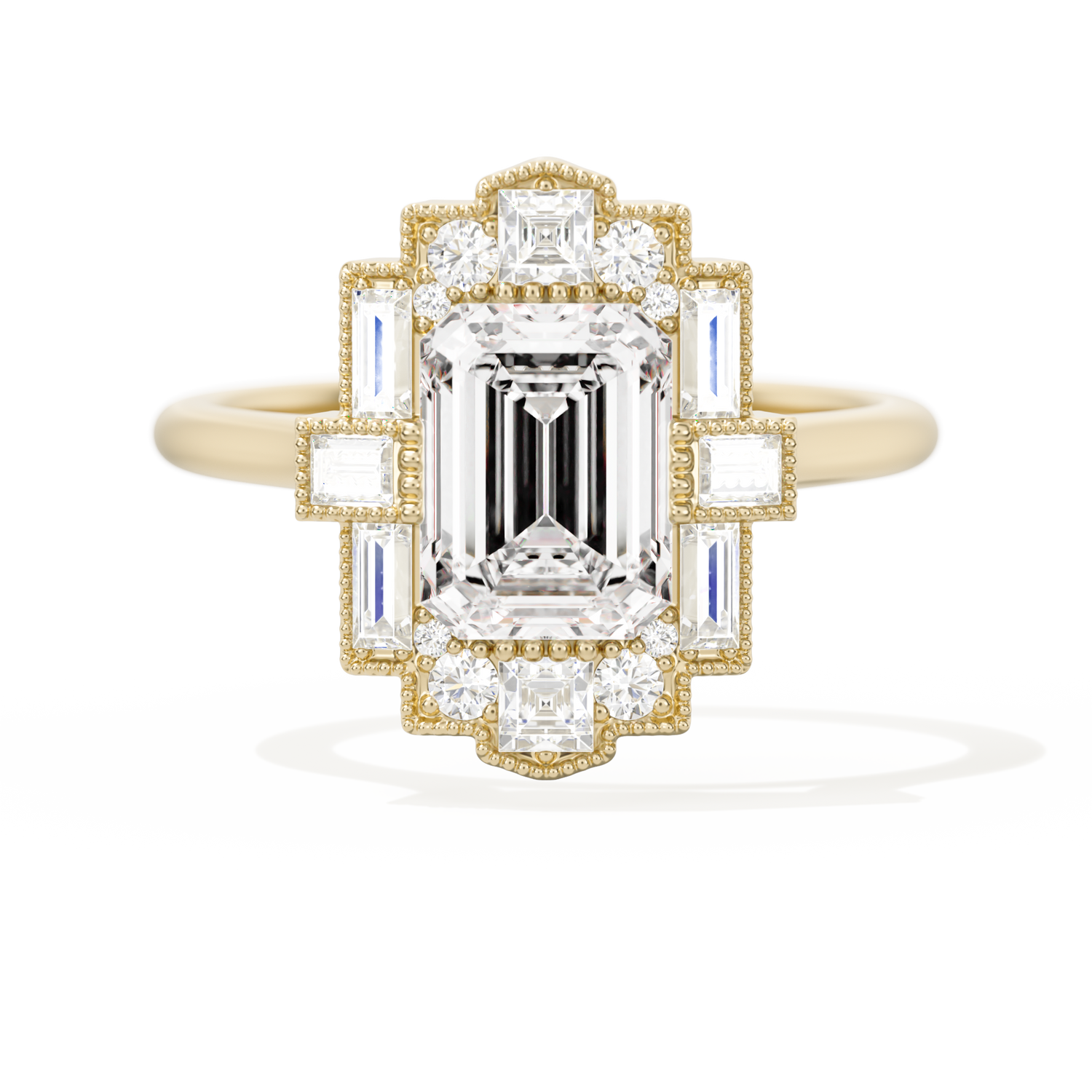 Rectangular Deco with 8x6 Emerald Cut