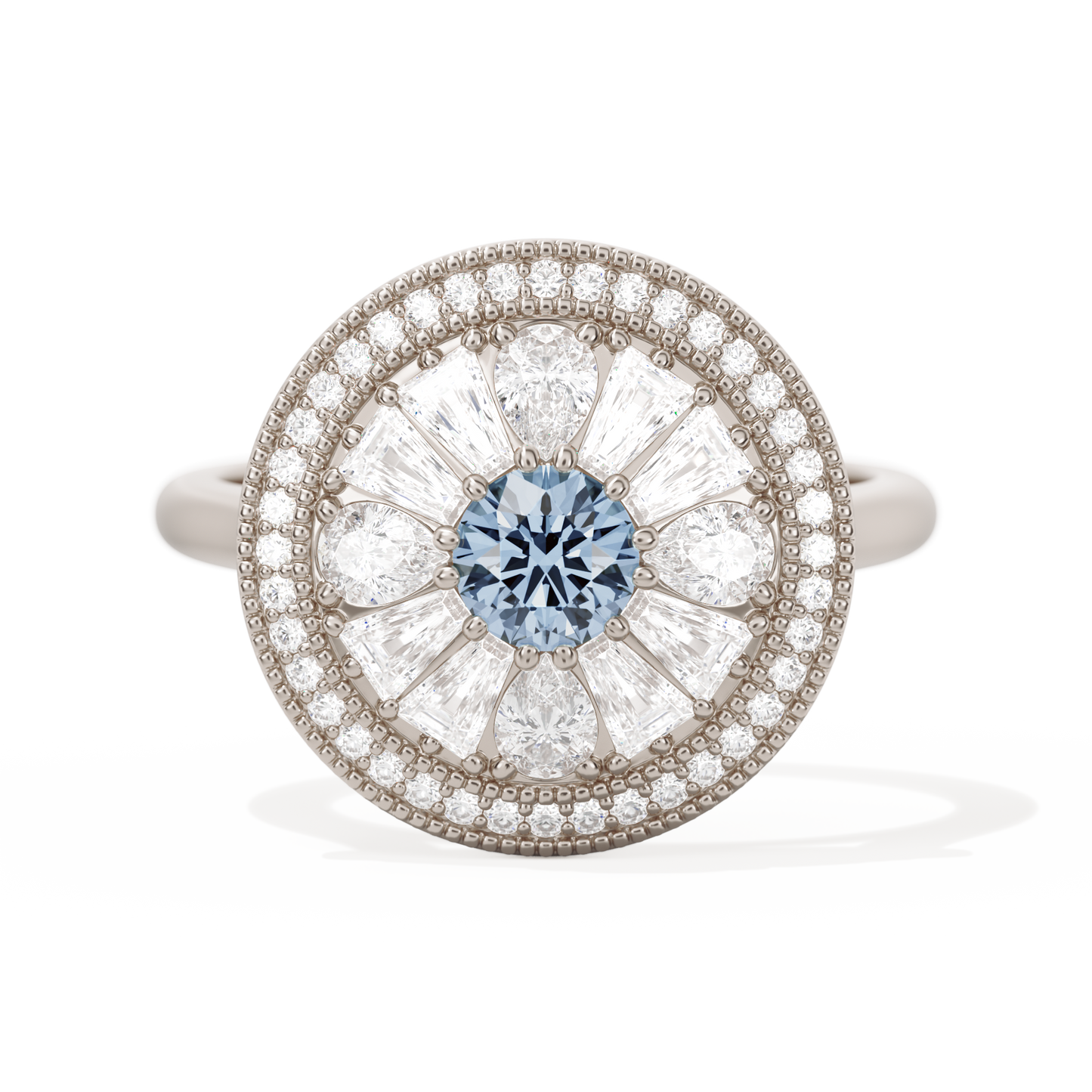 Pear & Baguette Round with Halo