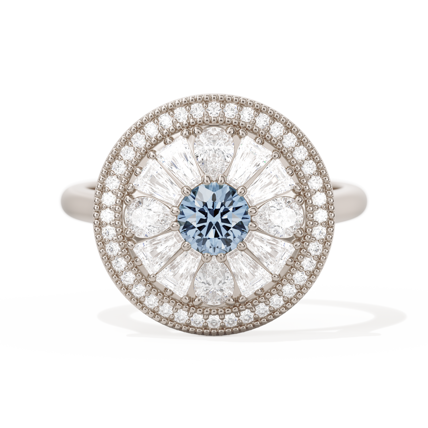 Pear & Baguette Round with Halo