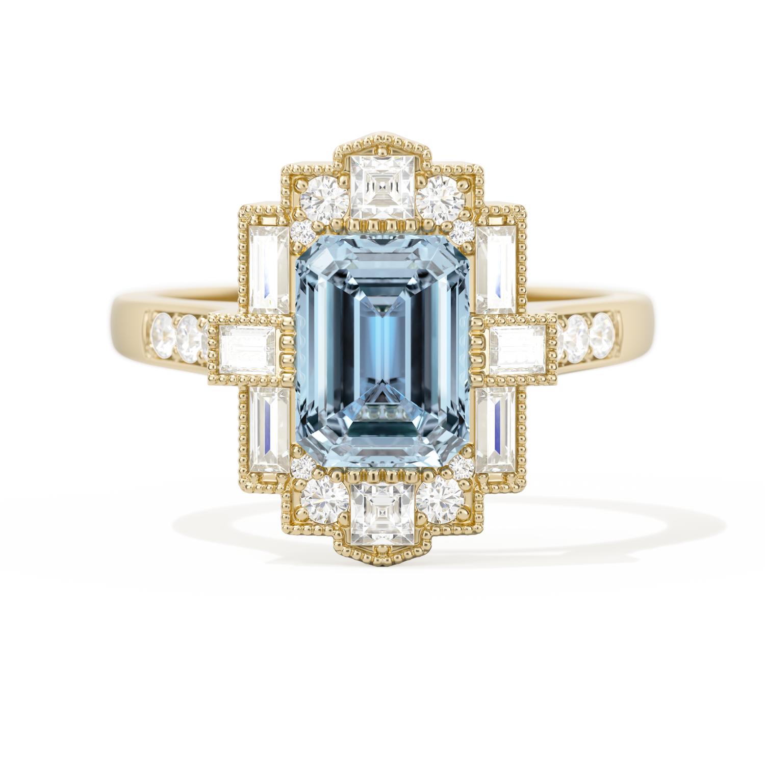 Rectangular Deco with 8x6 Emerald Cut