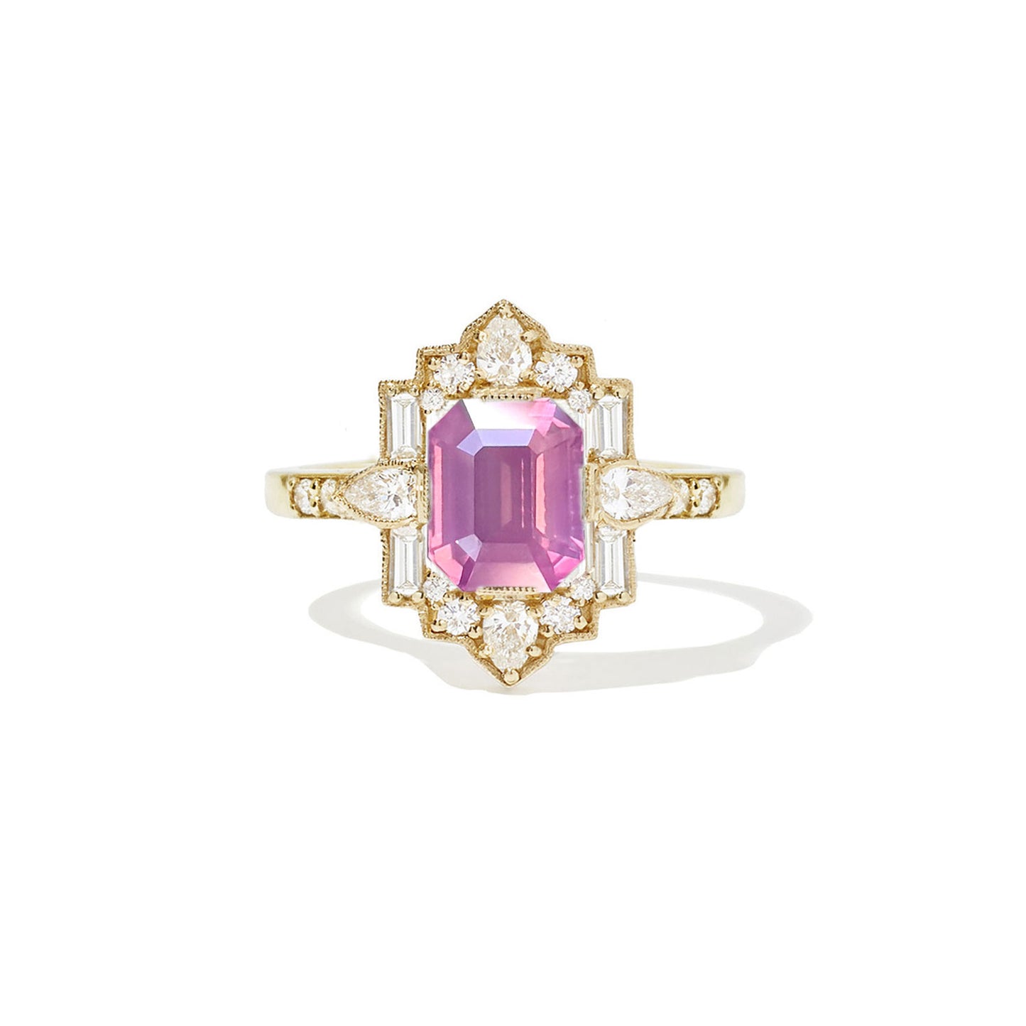 2.04 Emerald Cut Opalescent Pink Sapphire